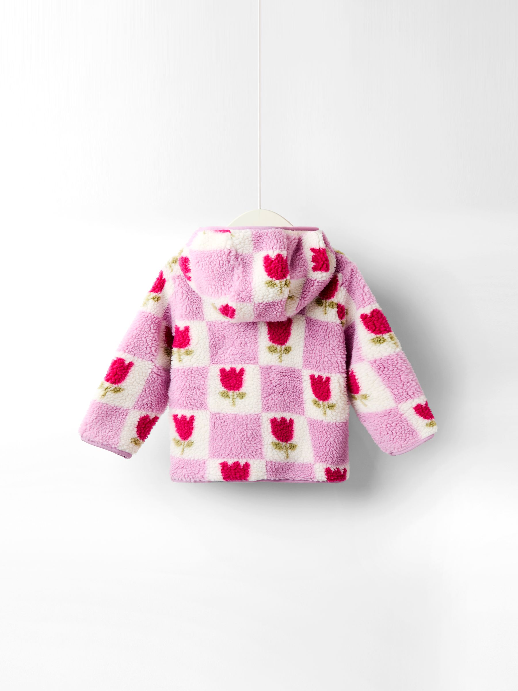 Purple Tulip Checkerboard Hooded Fleece Jacket | JoJo Maman Bébé