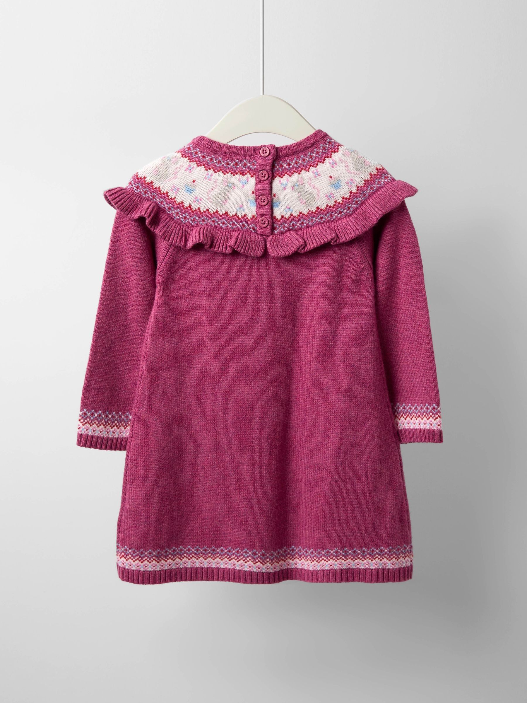 Rose Pink Mouse Fairisle Knitted Dress - Image 4 of 4