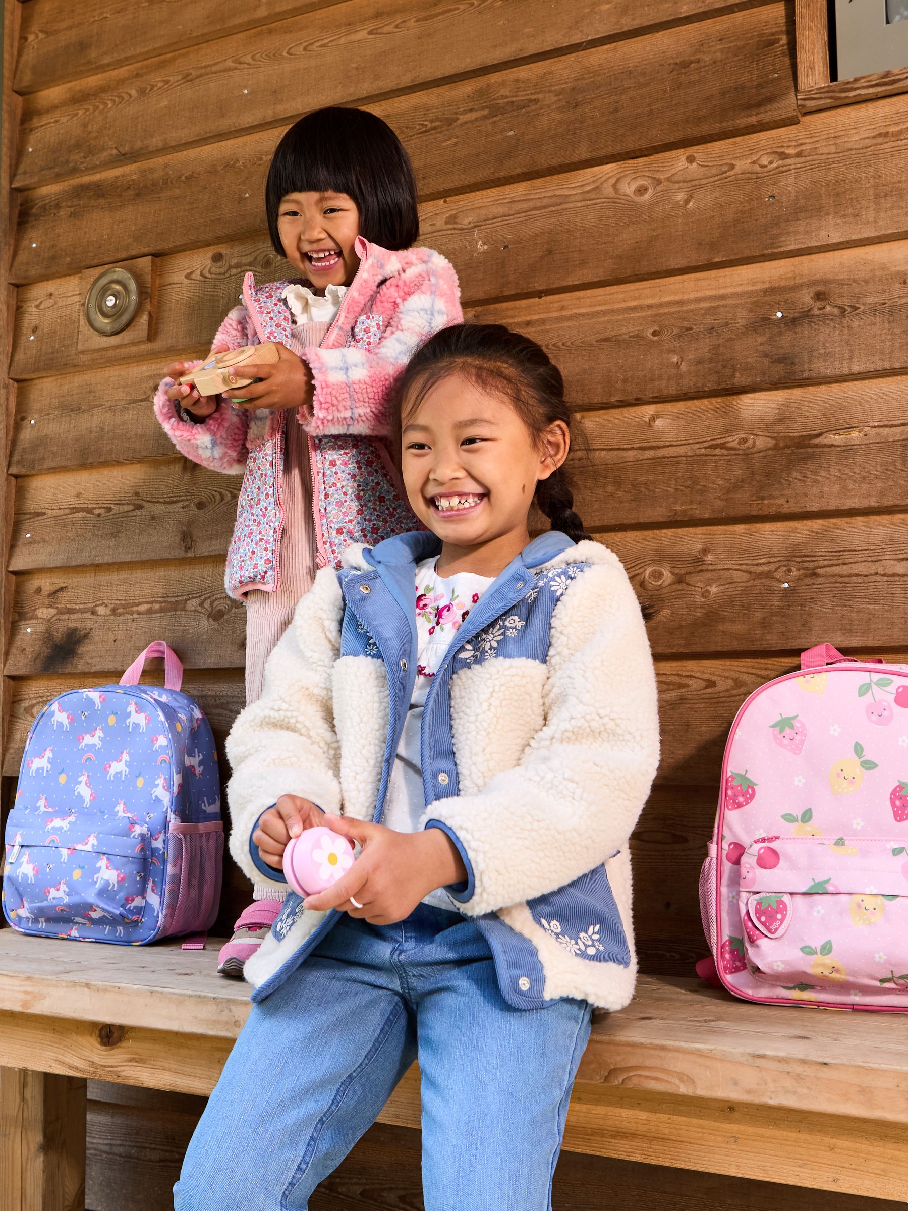 Blue Embroidered Popper Through Borg Fleece Jacket - Image 8 of 8