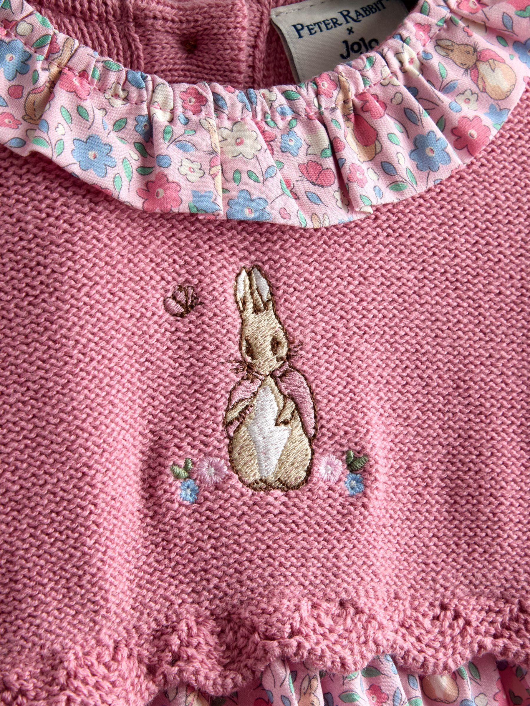 Pink Knit Embroidered Top & Dress Set - Image 3 of 6