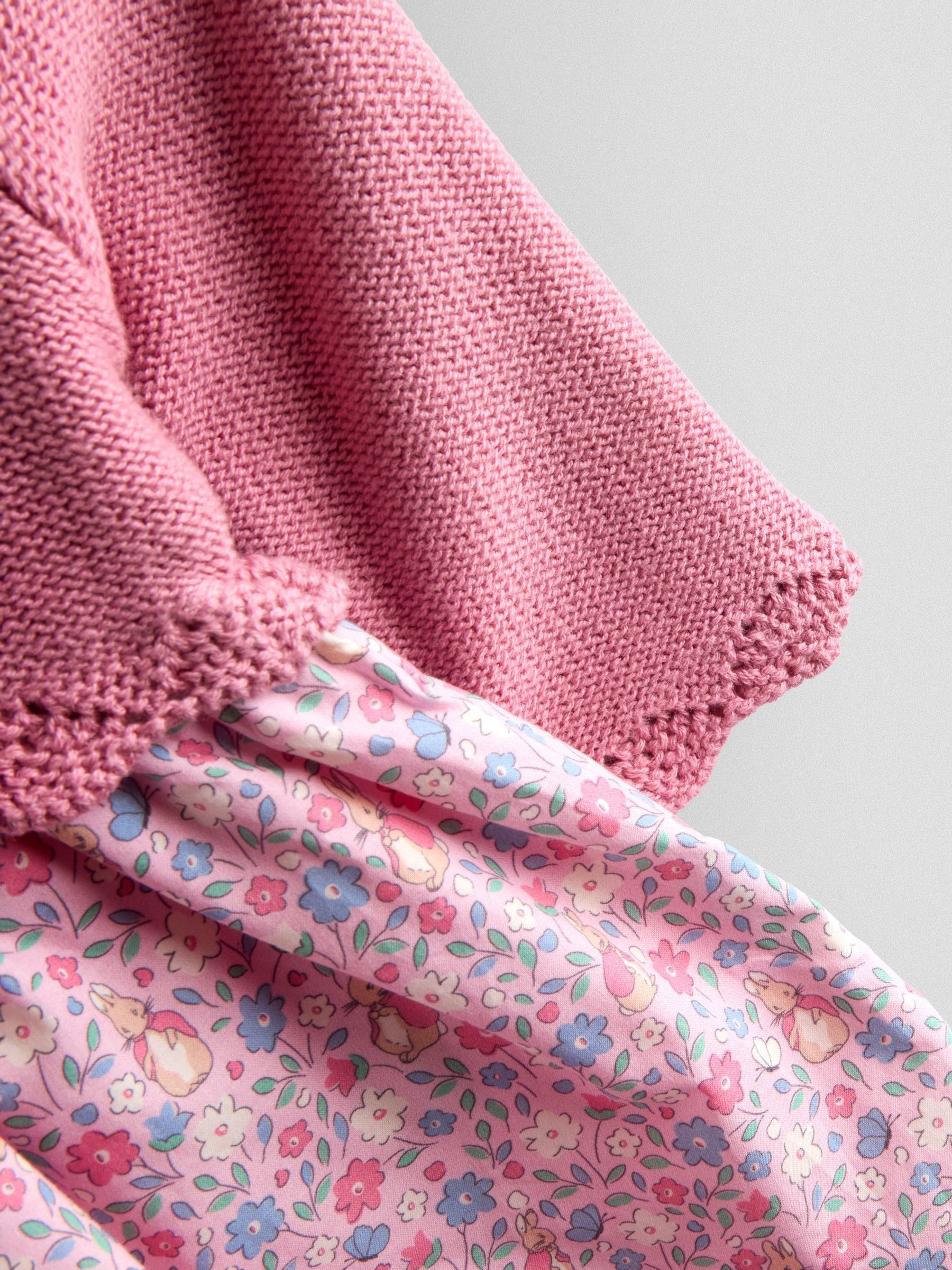 Pink Knit Embroidered Top & Dress Set - Image 4 of 6