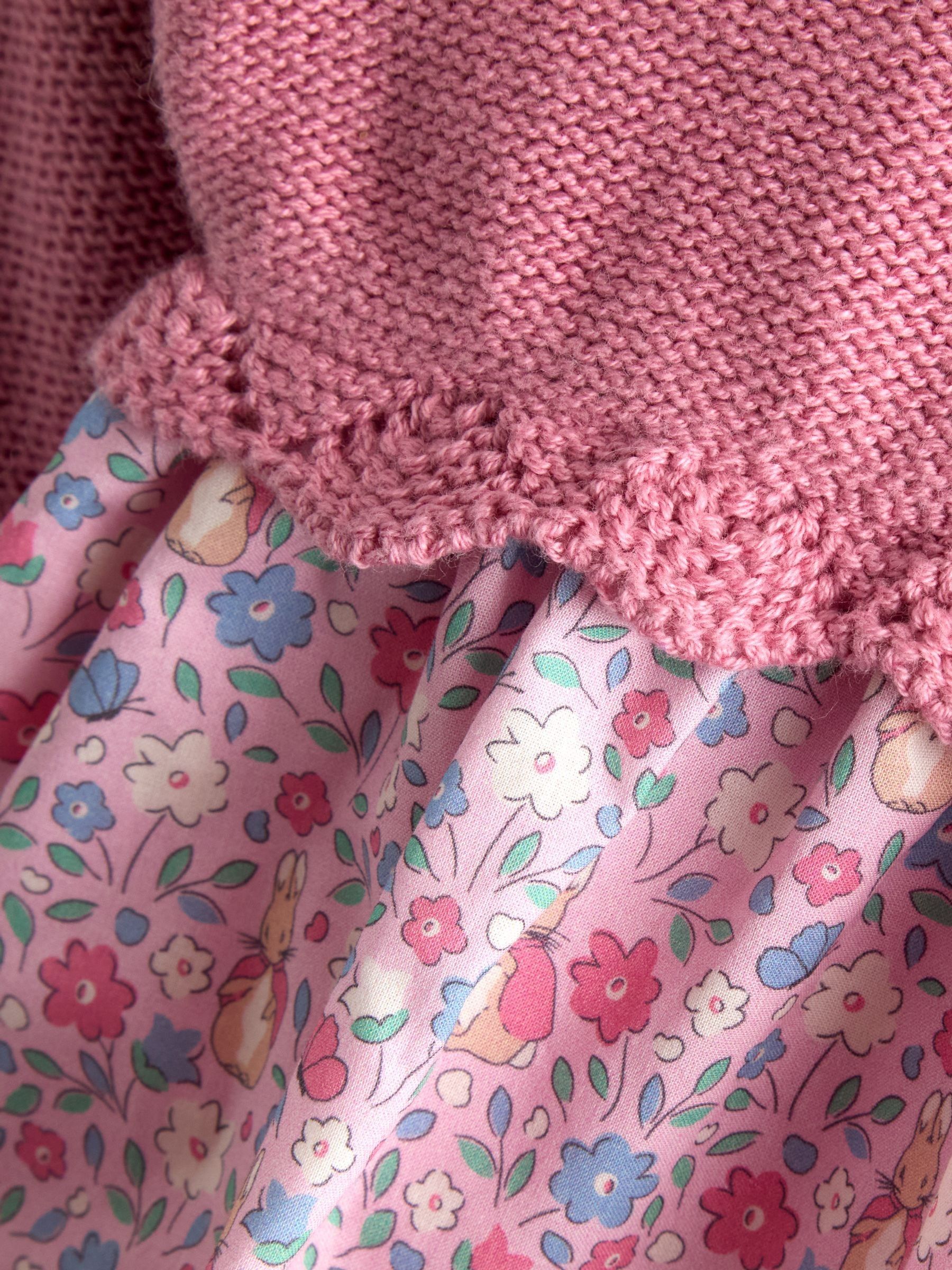Pink Knit Embroidered Top & Dress Set - Image 5 of 6