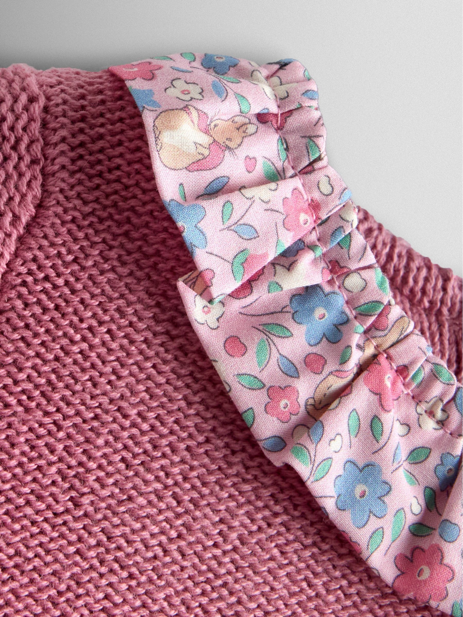 Pink Knit Embroidered Top & Dress Set - Image 6 of 6