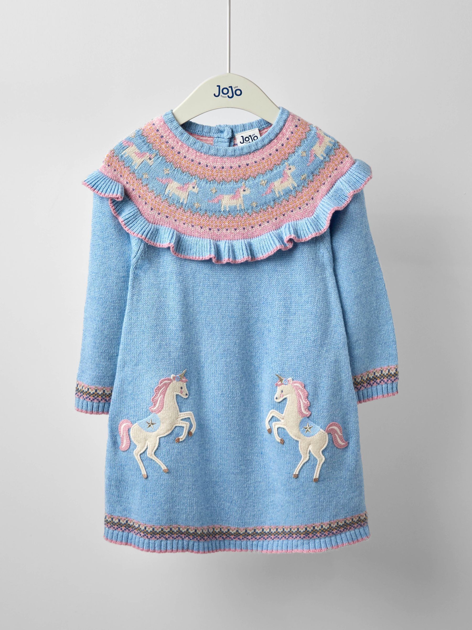 Blue Unicorn Fairisle Knitted Dress - Image 1 of 4