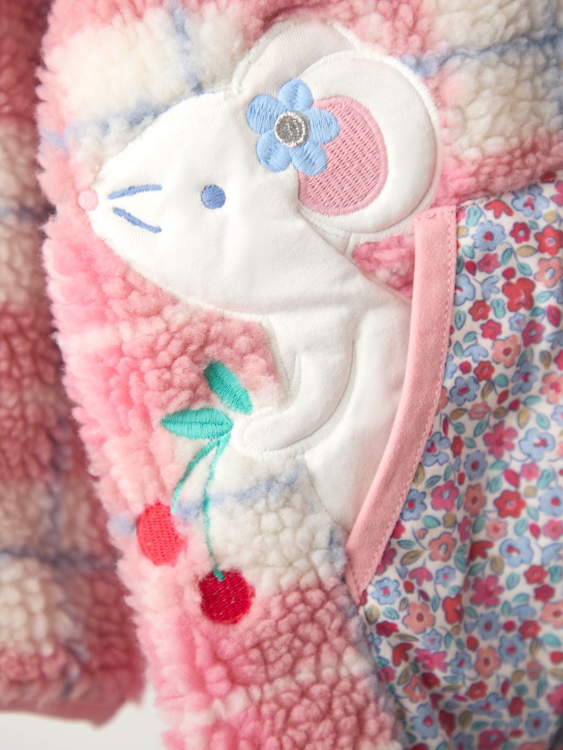 Pink Mouse Appliqué Reversible Fleece Jacket - Image 10 of 13