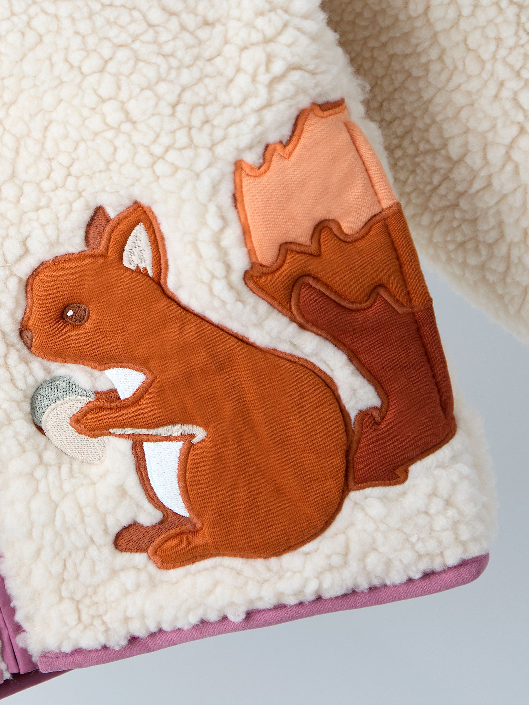 Cream Woodland Friends Fleece Zip-Up Jacket With Collar - Image 4 of 4