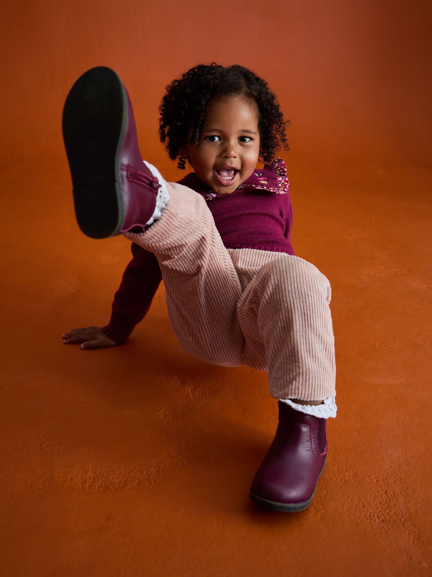 Berry Red Floral Frill Collar Embroidered Jumper - Image 2 of 7