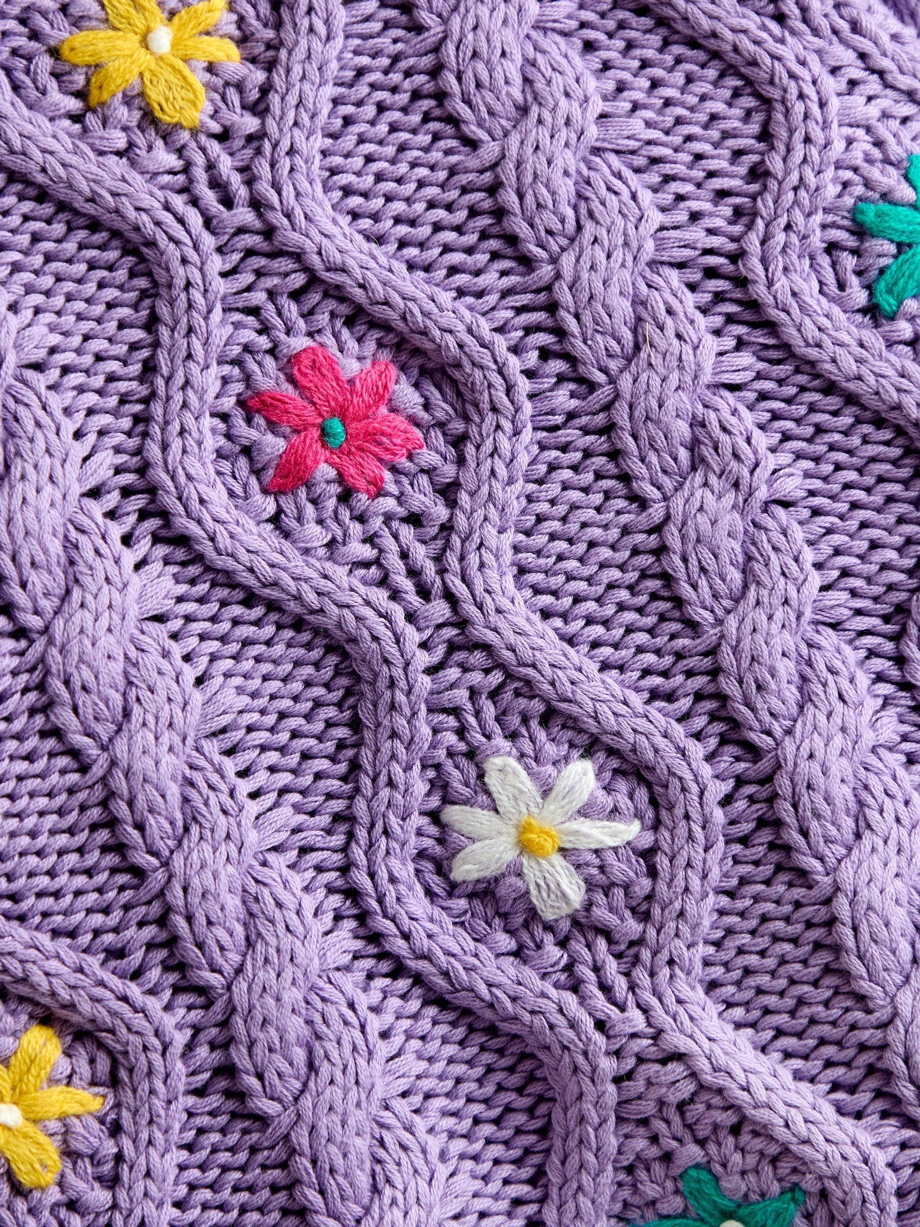 Lilac Embroidered Chunky Knit Jumper - Image 3 of 3