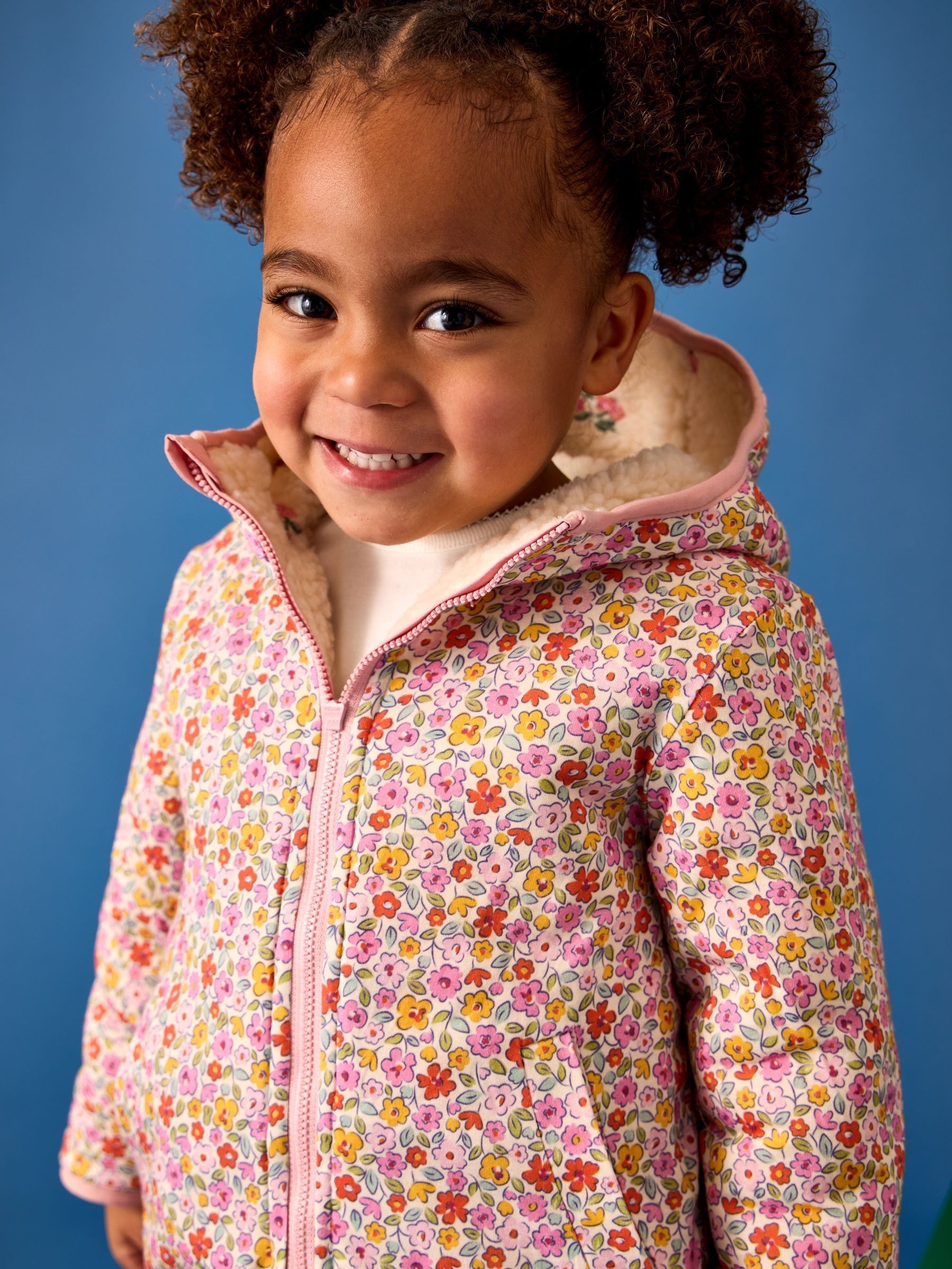 Pink Floral Embroidered Reversible Fleece - Image 4 of 4