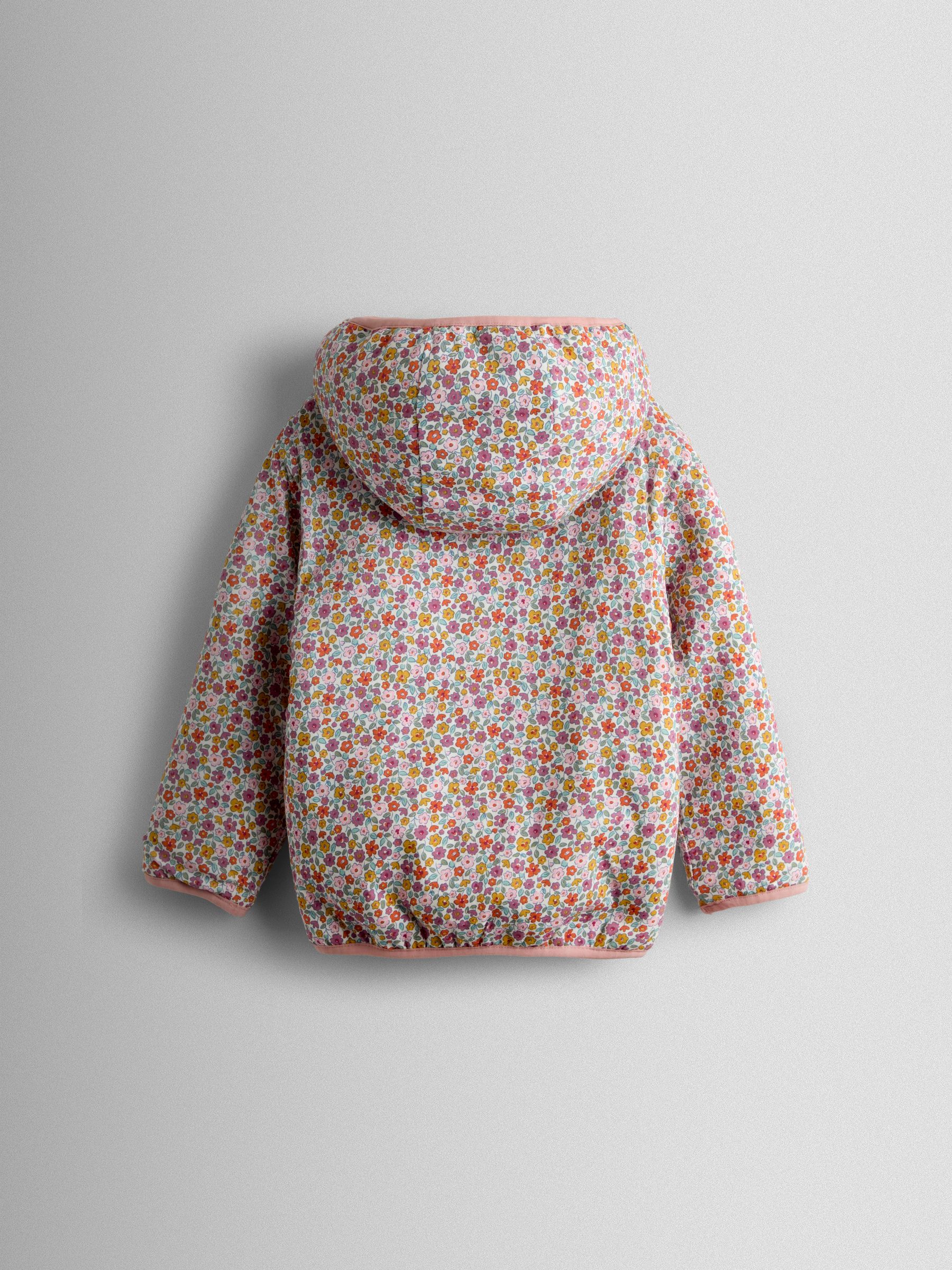 Pink Floral Embroidered Reversible Fleece - Image 7 of 11