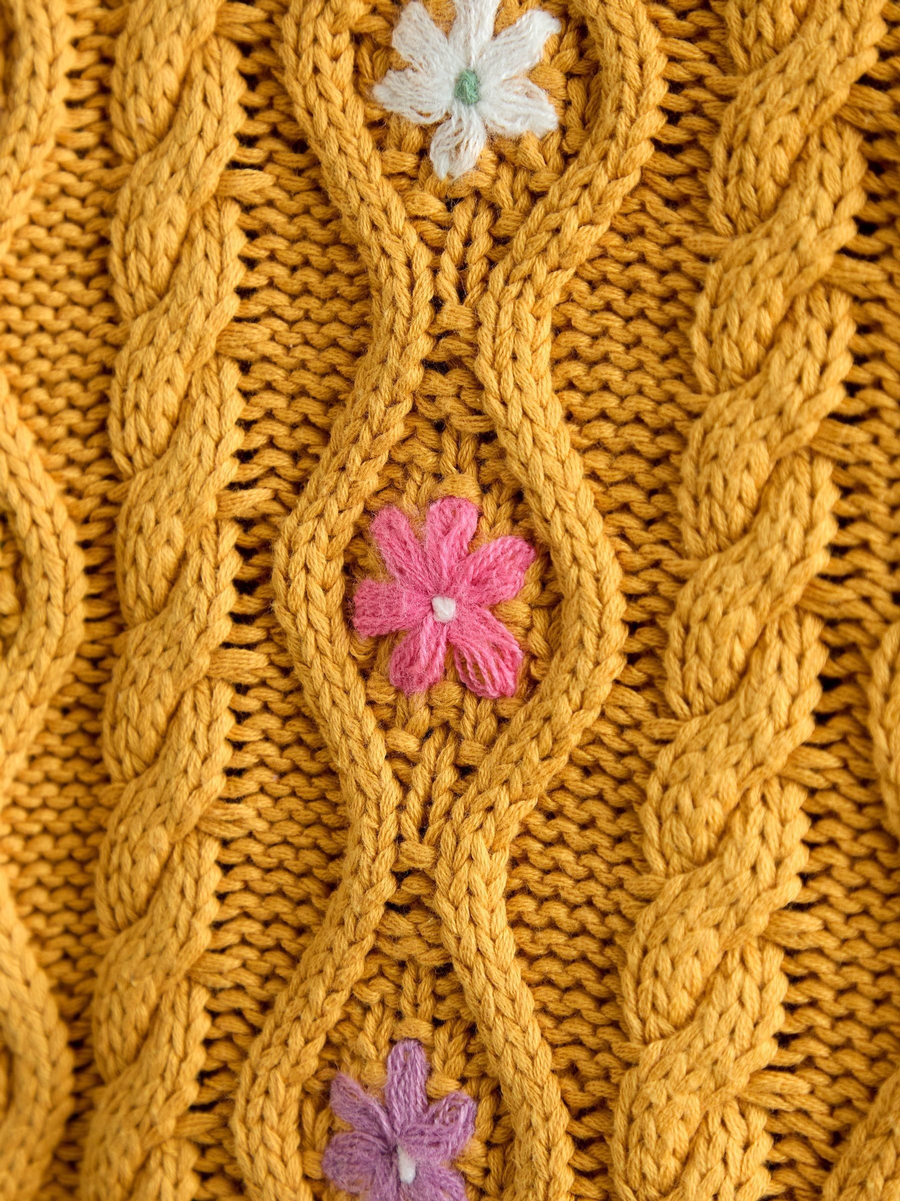 Mustard Embroidered Chunky Knit Jumper - Image 3 of 3