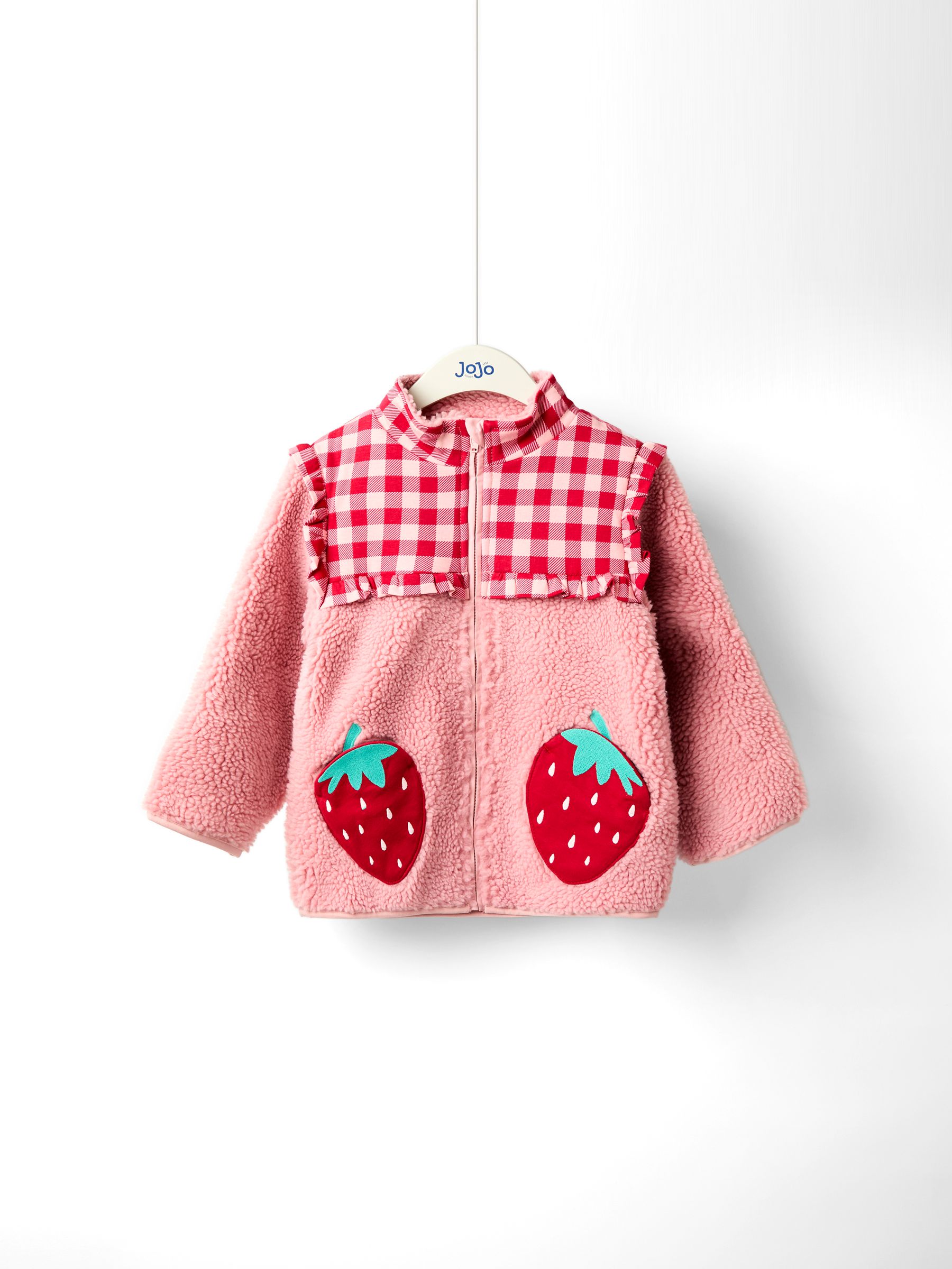 Pink Strawberry Fleece Zip-Up Jacket - Image 1 of 5