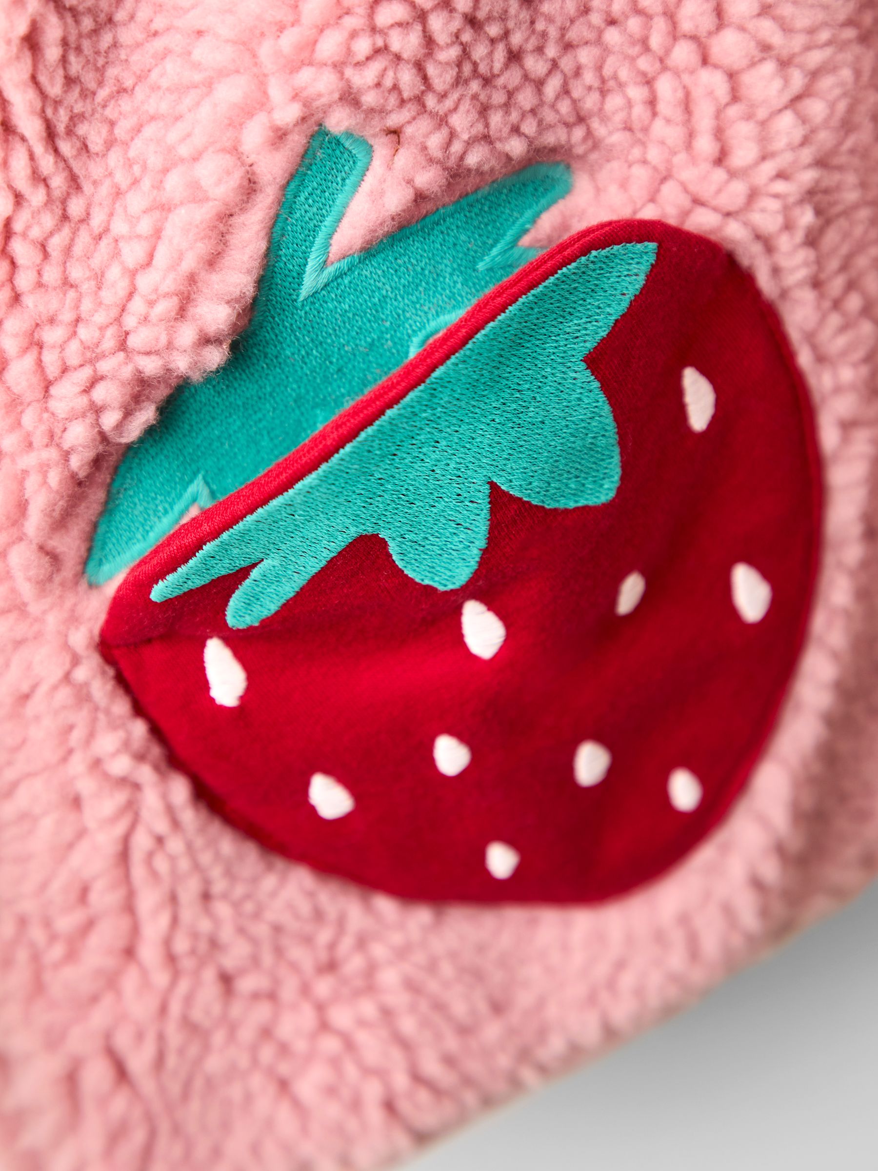 Pink Strawberry Fleece Zip-Up Jacket - Image 4 of 5