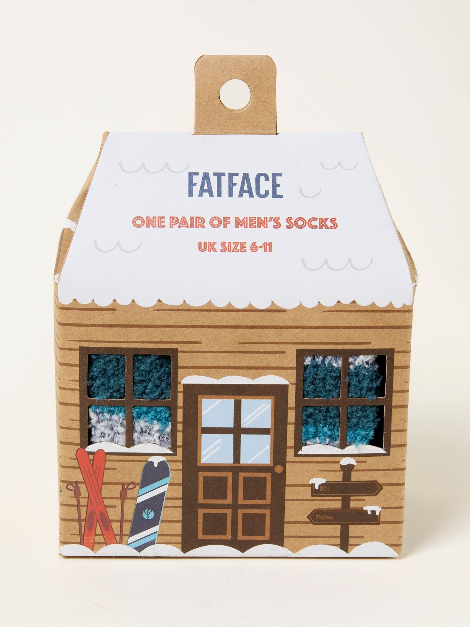 Grey Mens Stripe Sock In A Ski Chalet Box - Image 1 of 3