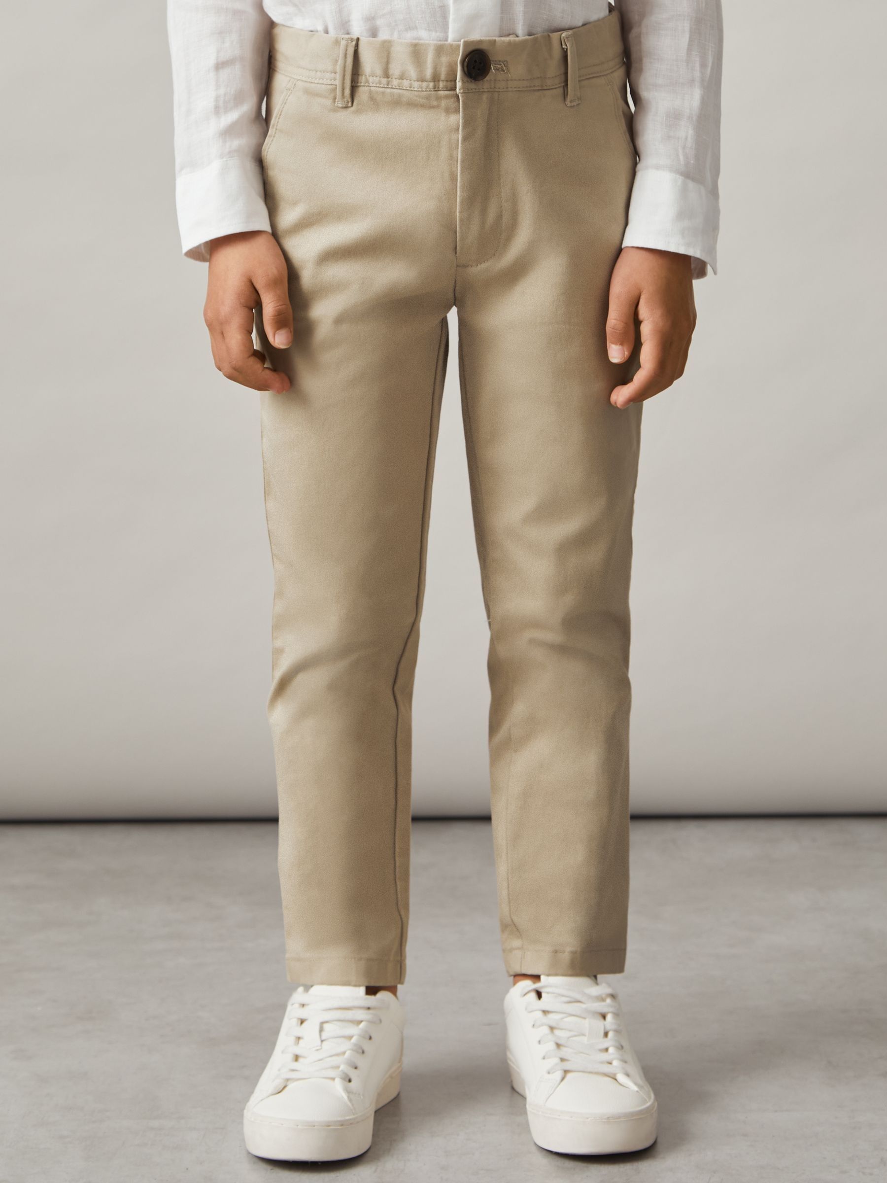 9-14 yrs Slim Fit Casual Chinos in Stone - Image 1 of 4 9-14 yrs Slim Fit Casual Chinos in Stone - Image 1 of 4