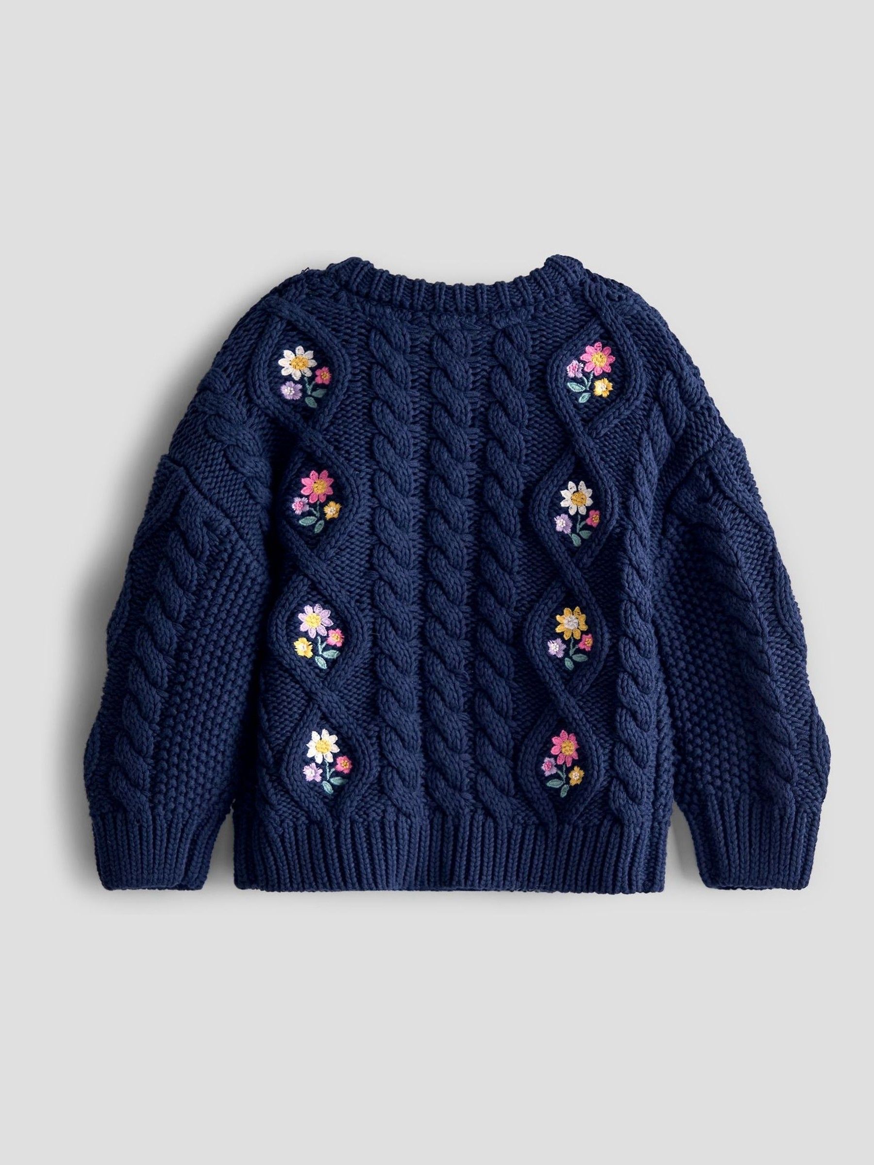 Navy Embroidered Chunky Knit Jumper - Image 2 of 3