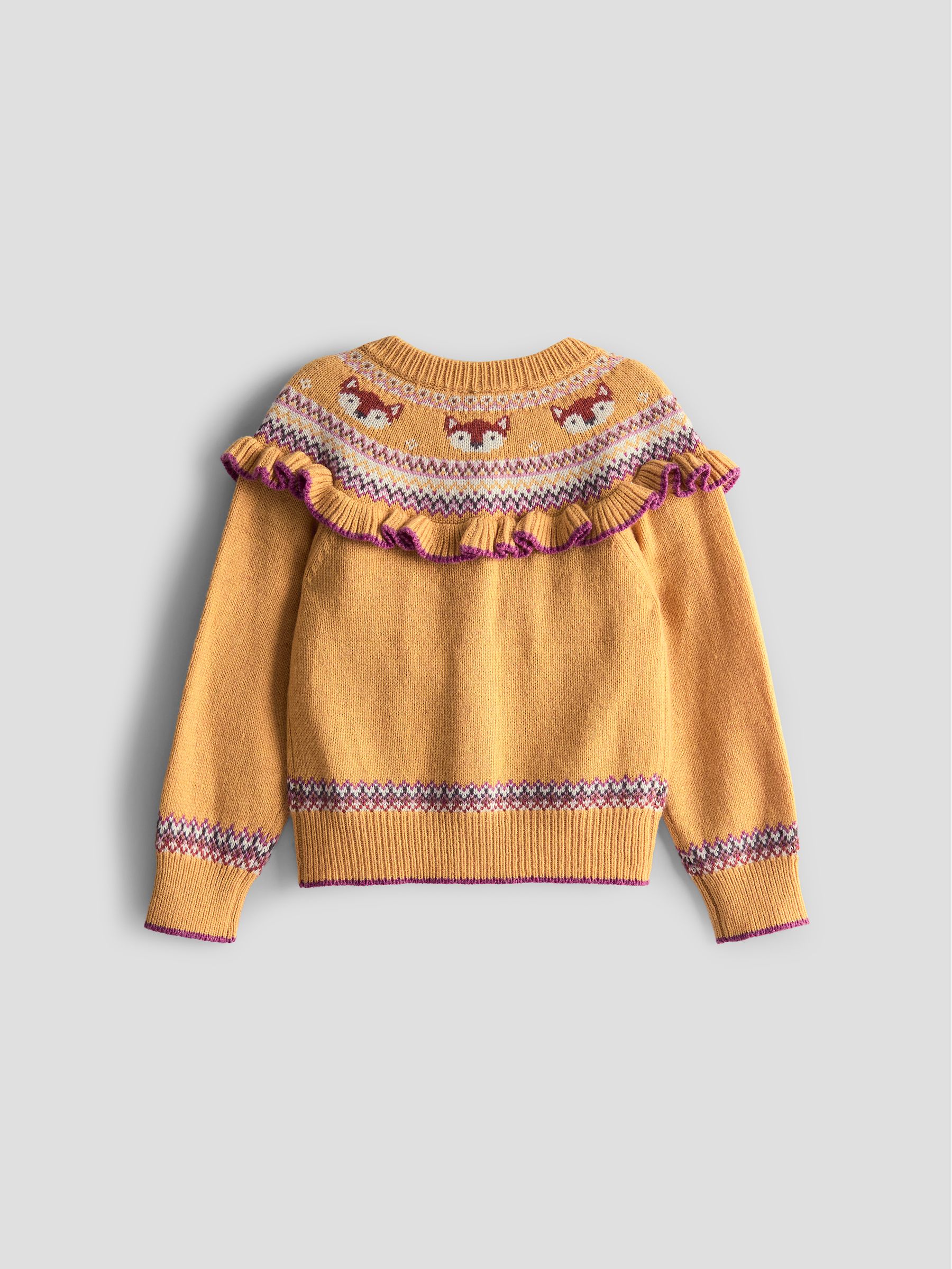 Yellow Frill Yoke Fair Isle Cardigan - Image 2 of 3