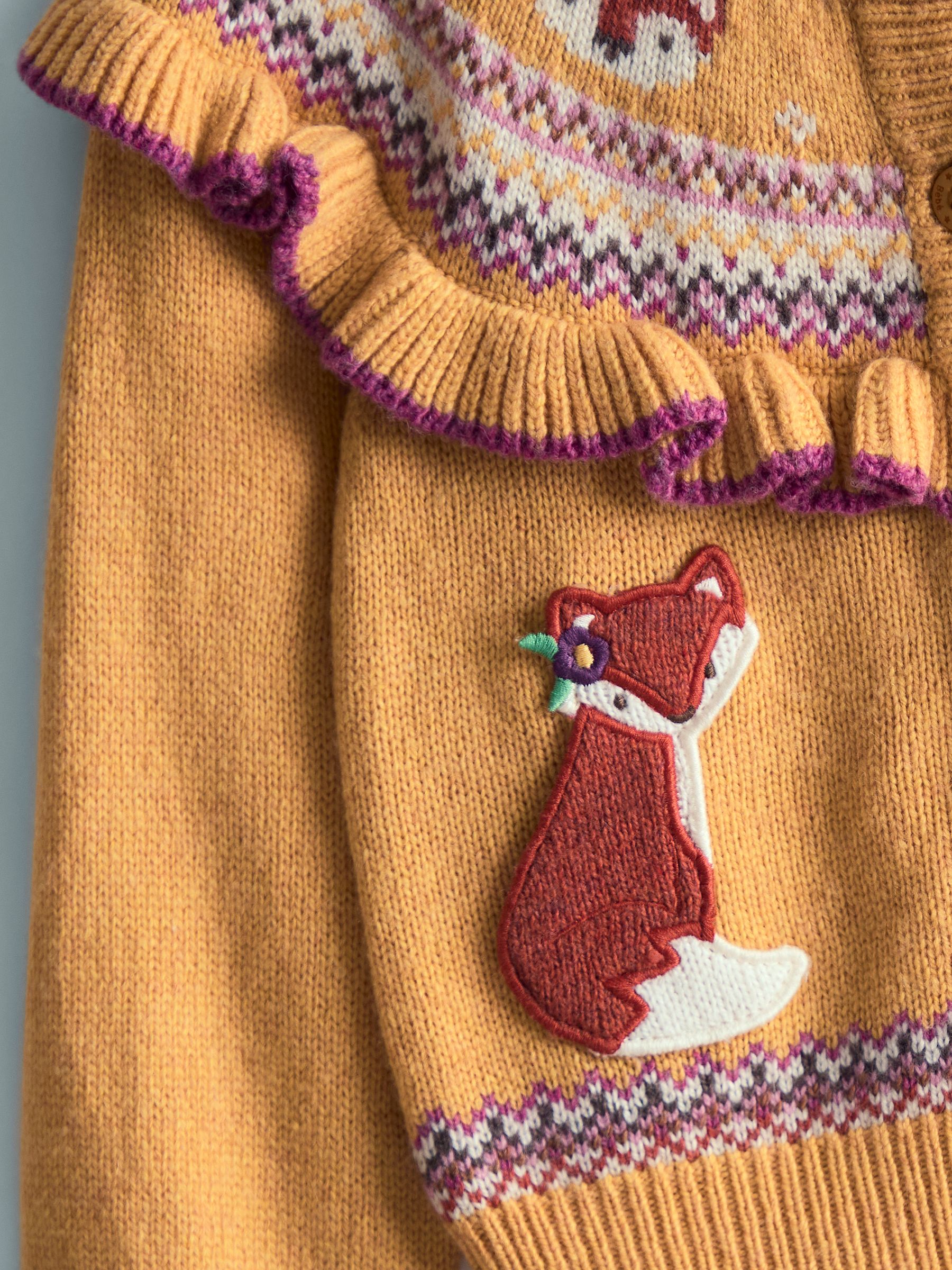 Yellow Frill Yoke Fair Isle Cardigan - Image 3 of 3