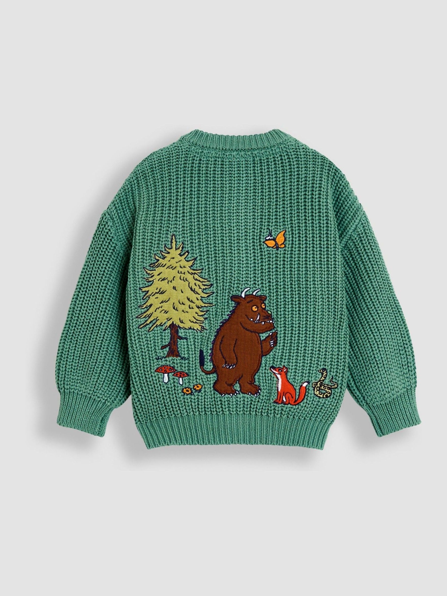 Green The Gruffalo Appliqué Chunky Knit Cardigan - Image 2 of 5