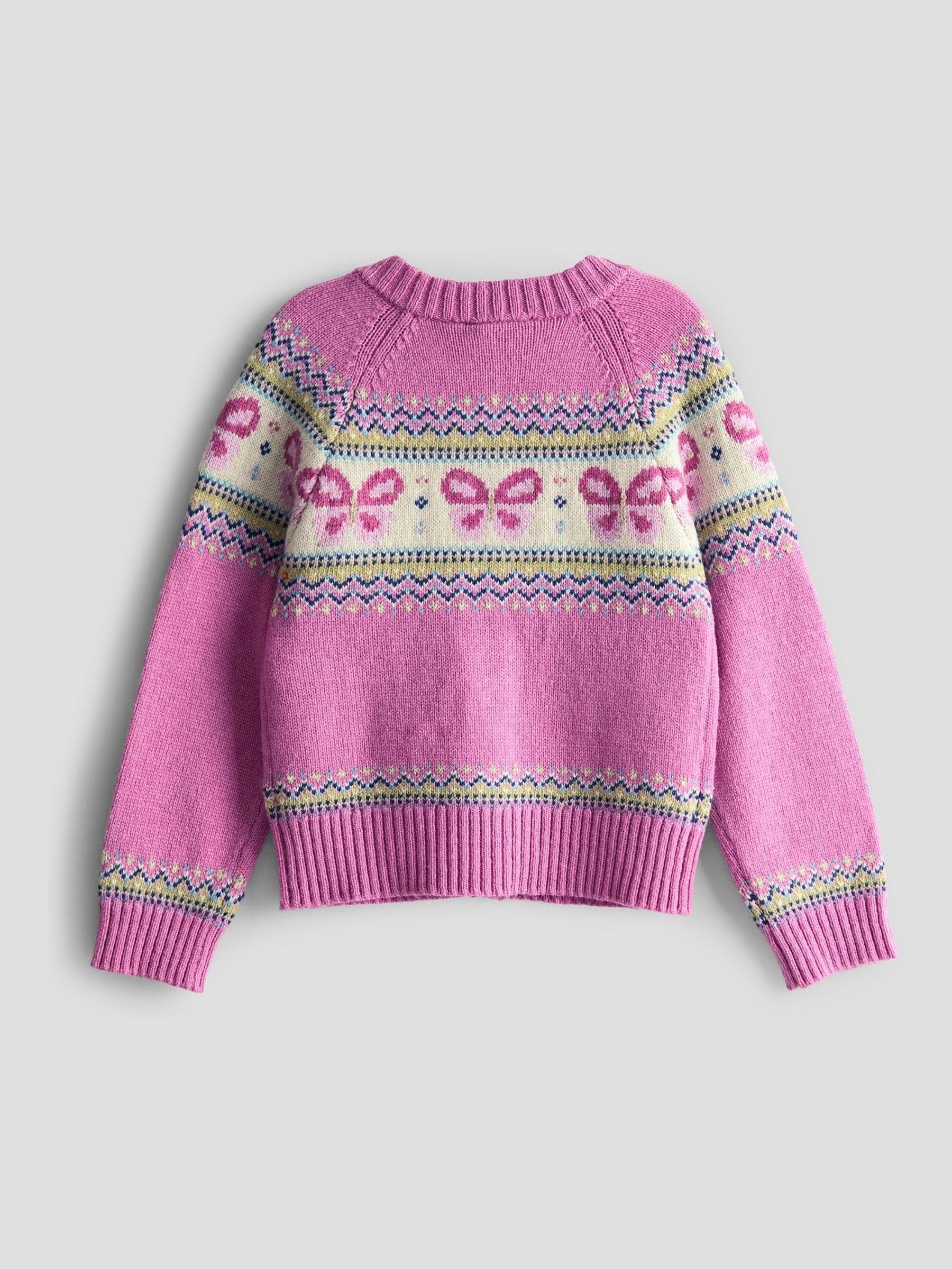 Pink Fair Isle Appliqué Pocket Cardigan - Image 2 of 3