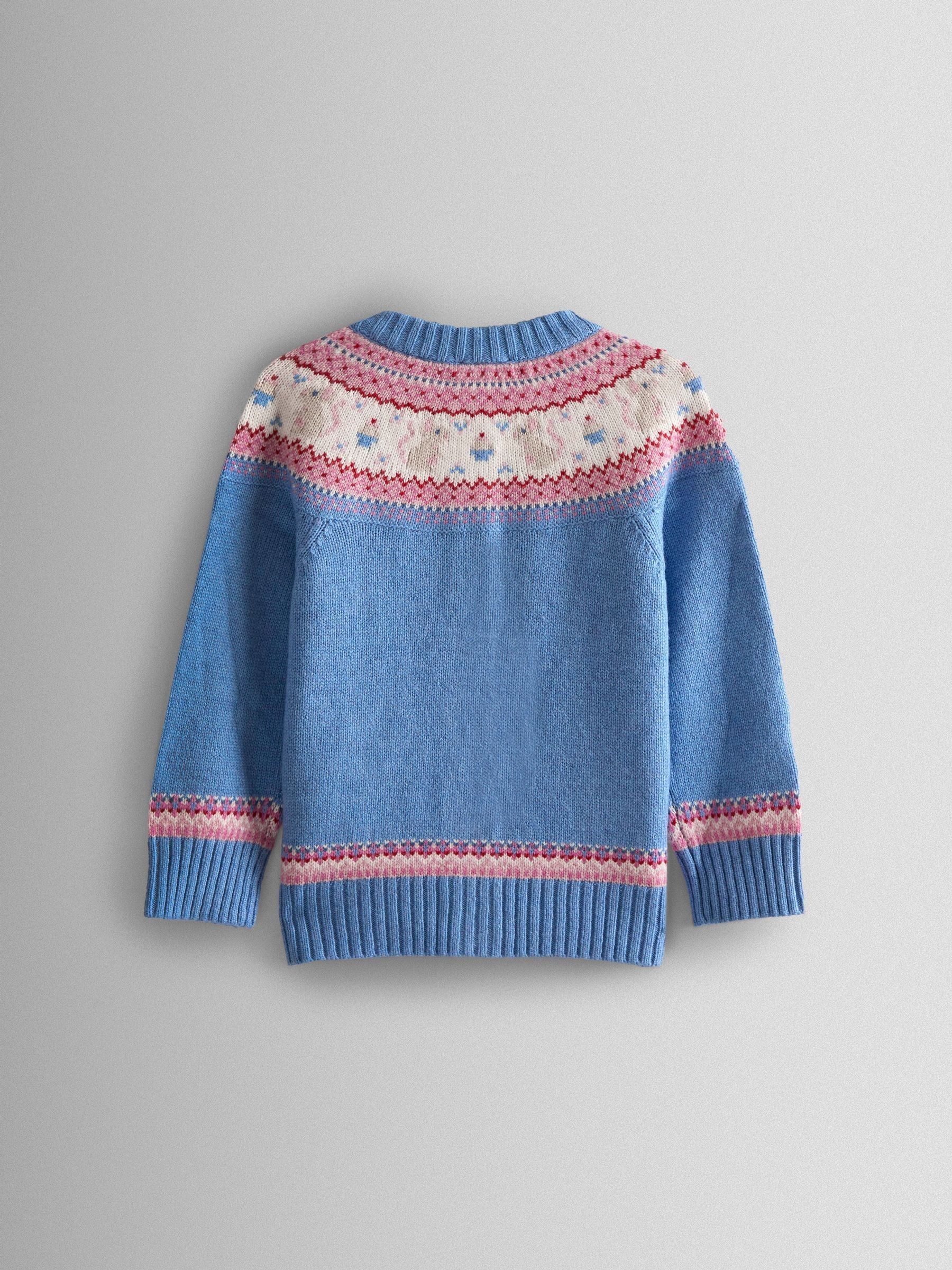 Blue Fair Isle Appliqué Pocket Cardigan | JoJo Maman Bébé USA