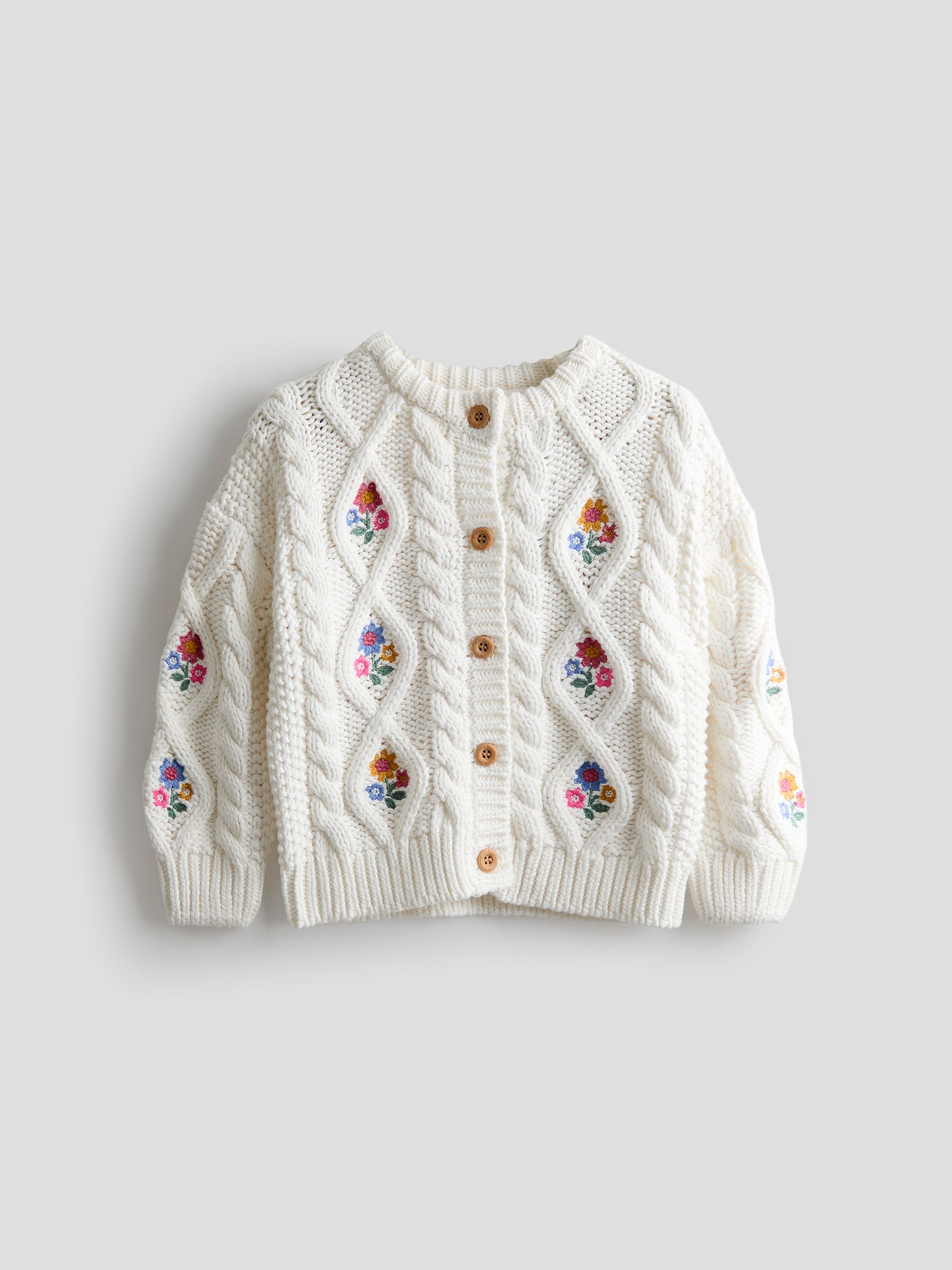 Cream Embroidered Chunky Knit Jumper - Image 1 of 3