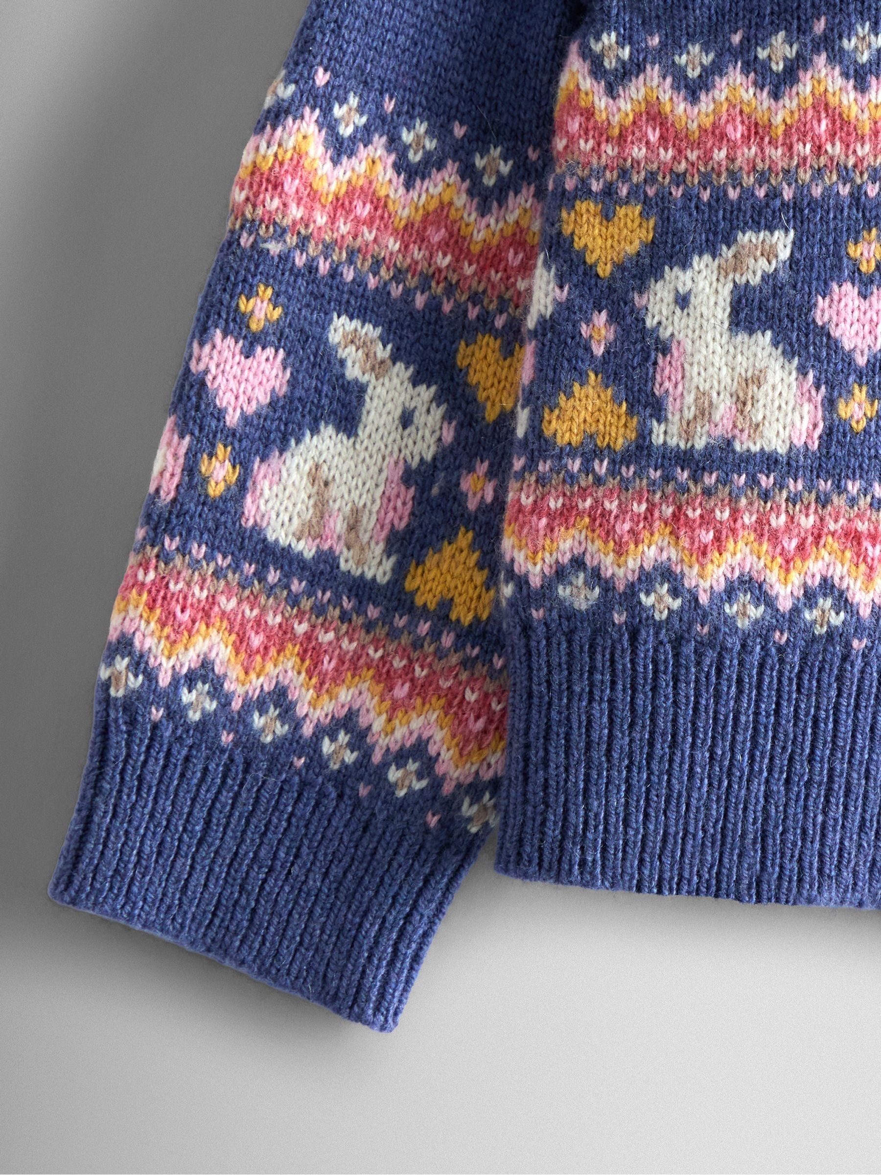 Blue Frill Shoulder Fair Isle Cardigan - Image 4 of 4