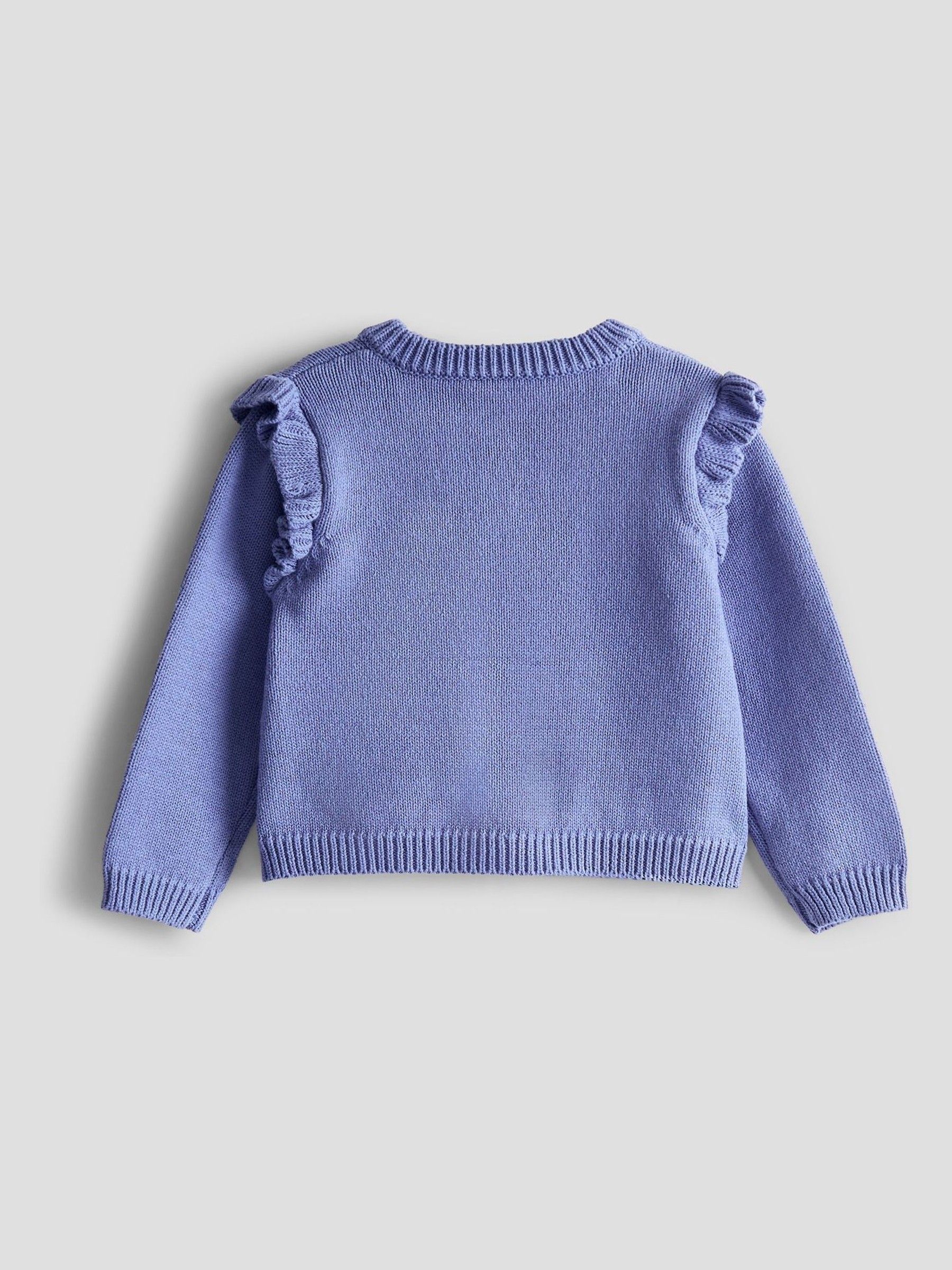 Denim Frill Shoulder Appliqué Cardigan - Image 2 of 3