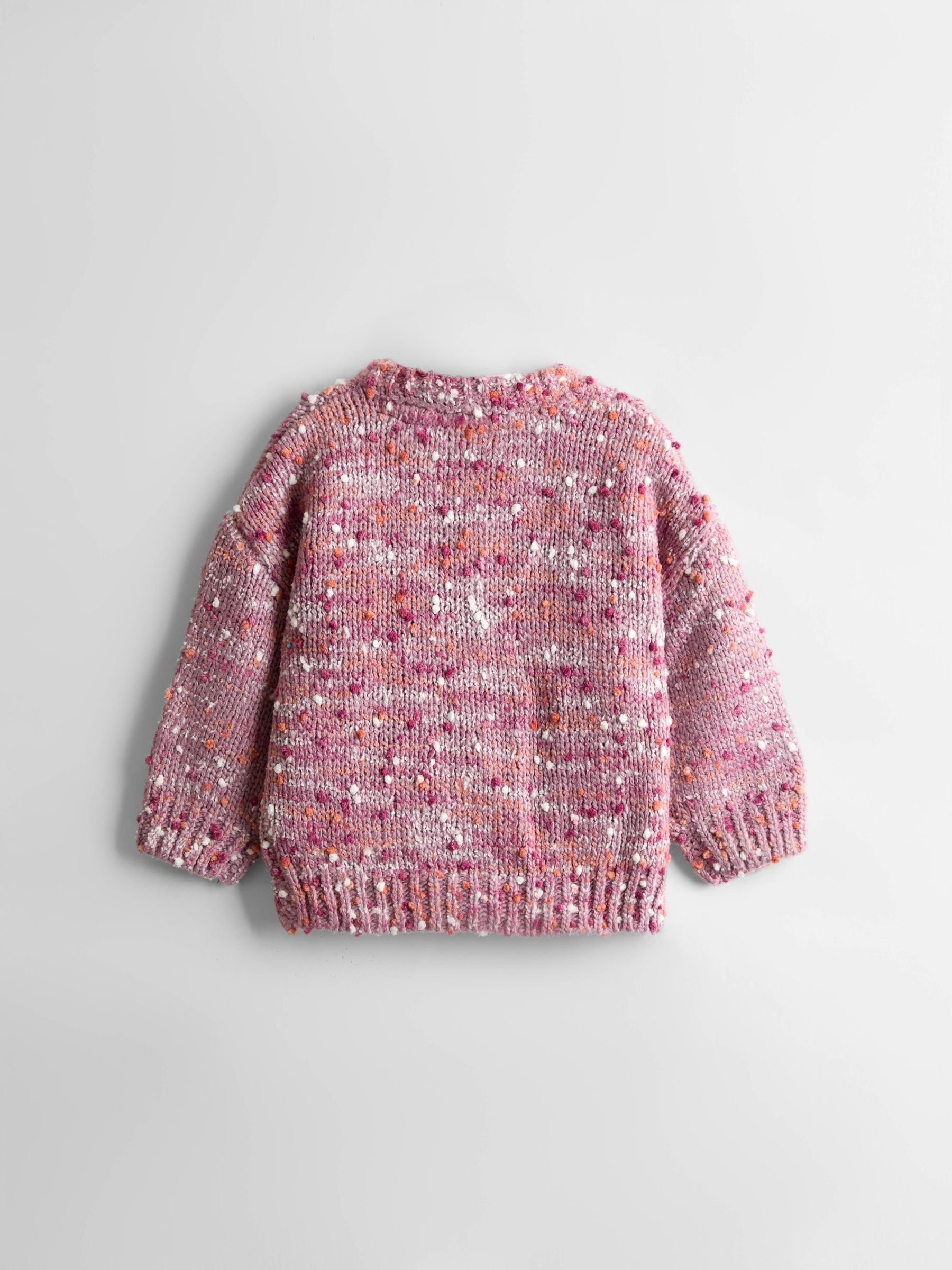 Mauve Purple Hedgehog Textured Knit Appliqué Cardigan - Image 3 of 3