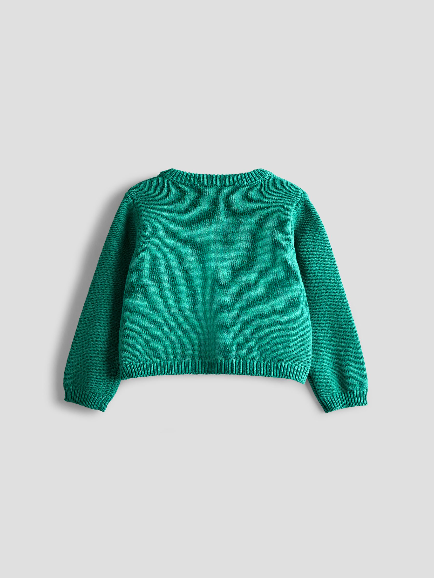 Teal Green Flower & Bee Pet in Pocket Applique Cardigan - Image 2 of 5