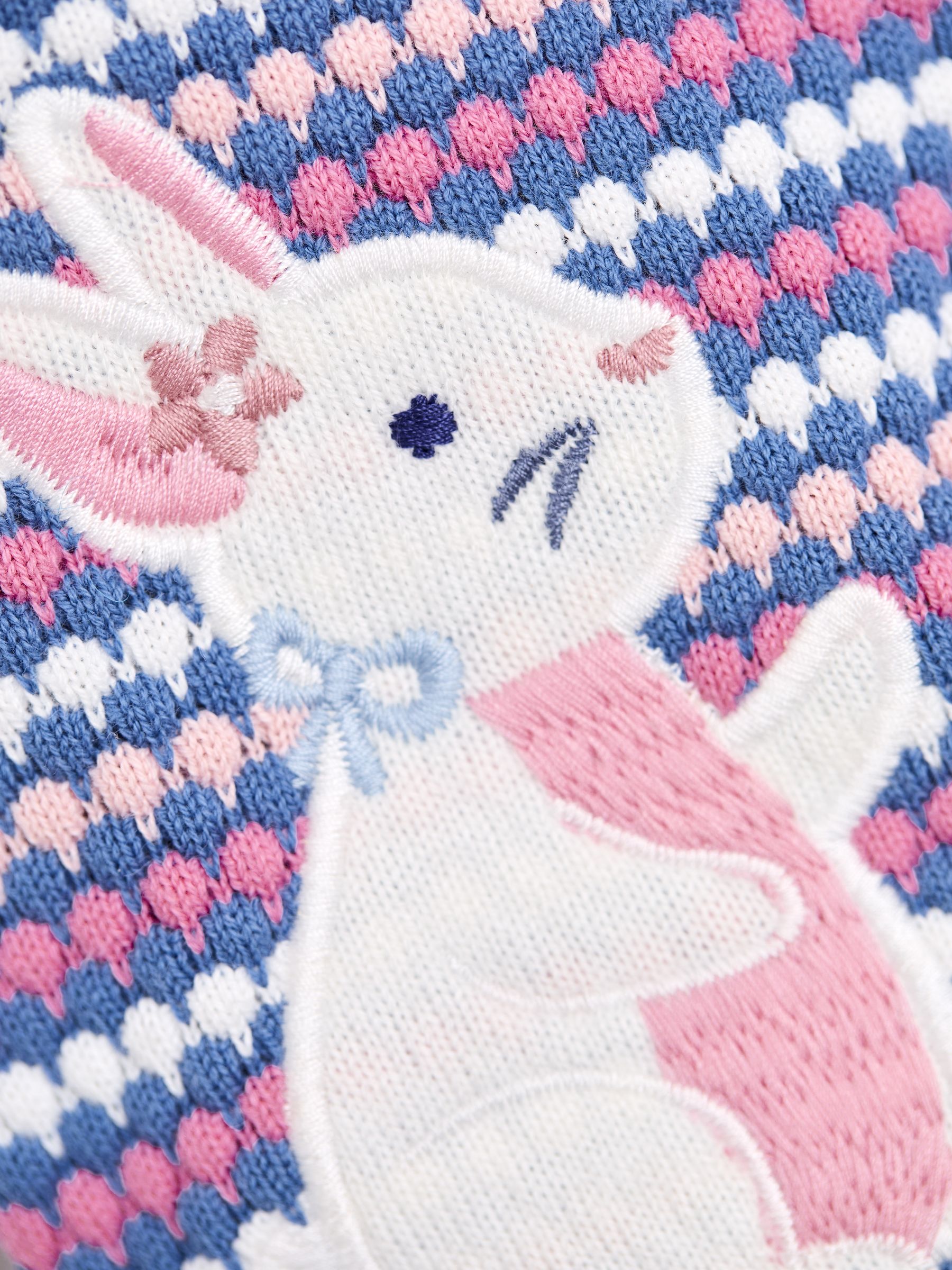 Blue Bubble Knit Appliqué Cardigan - Image 3 of 4