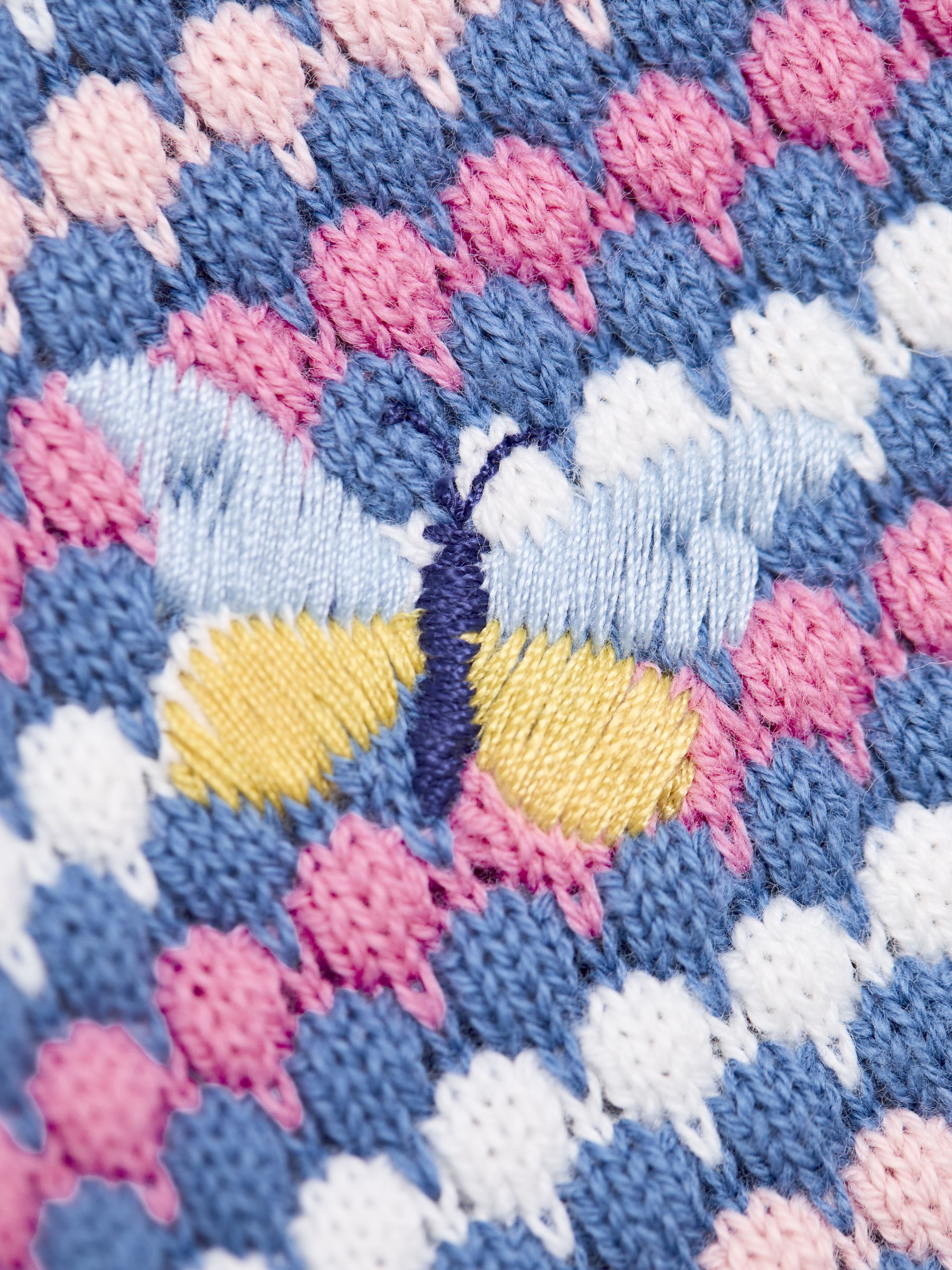 Blue Bubble Knit Appliqué Cardigan - Image 4 of 4