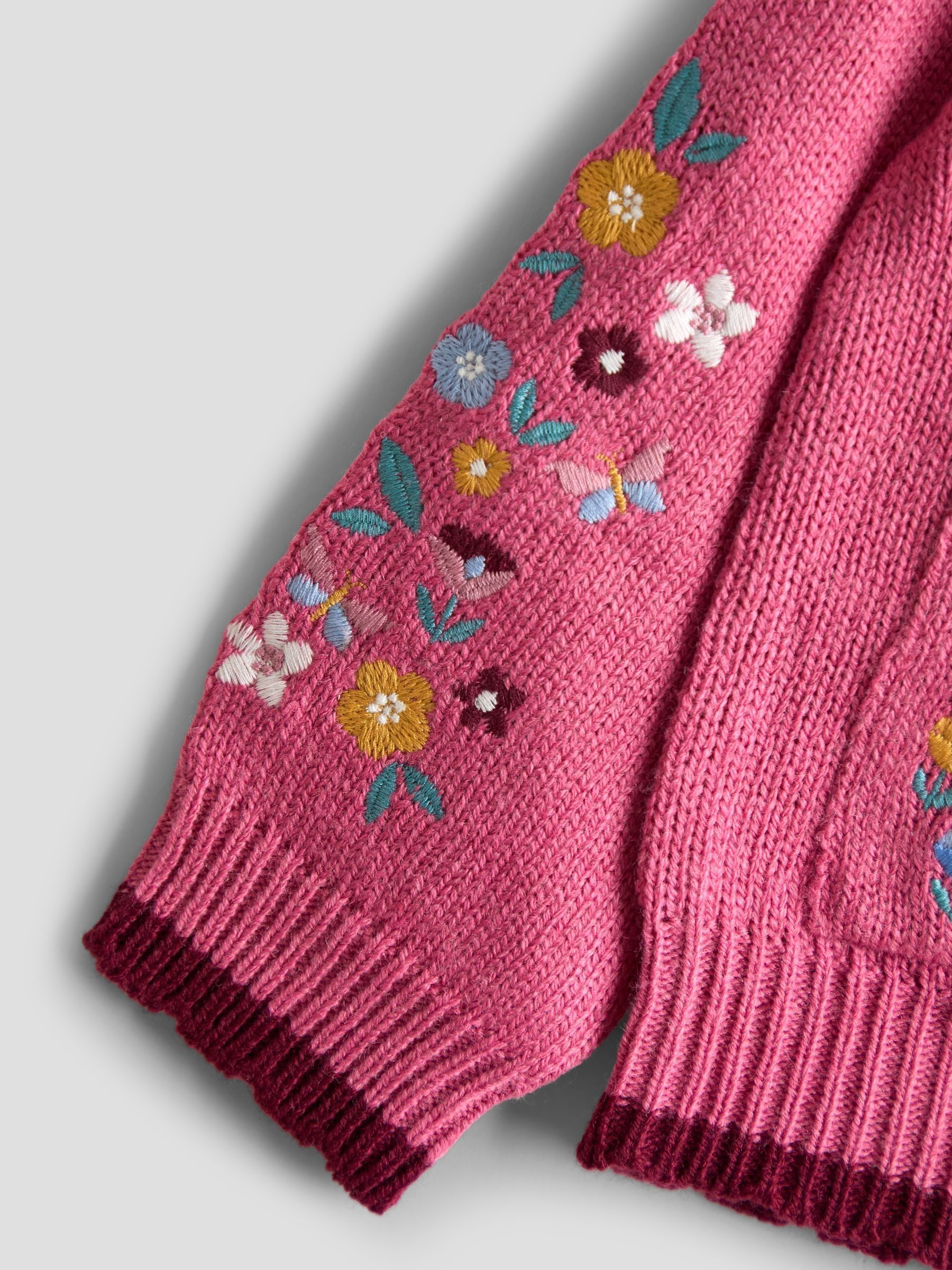 Rose Scallop Edge Embroidered Pocket Cardigan - Image 3 of 4