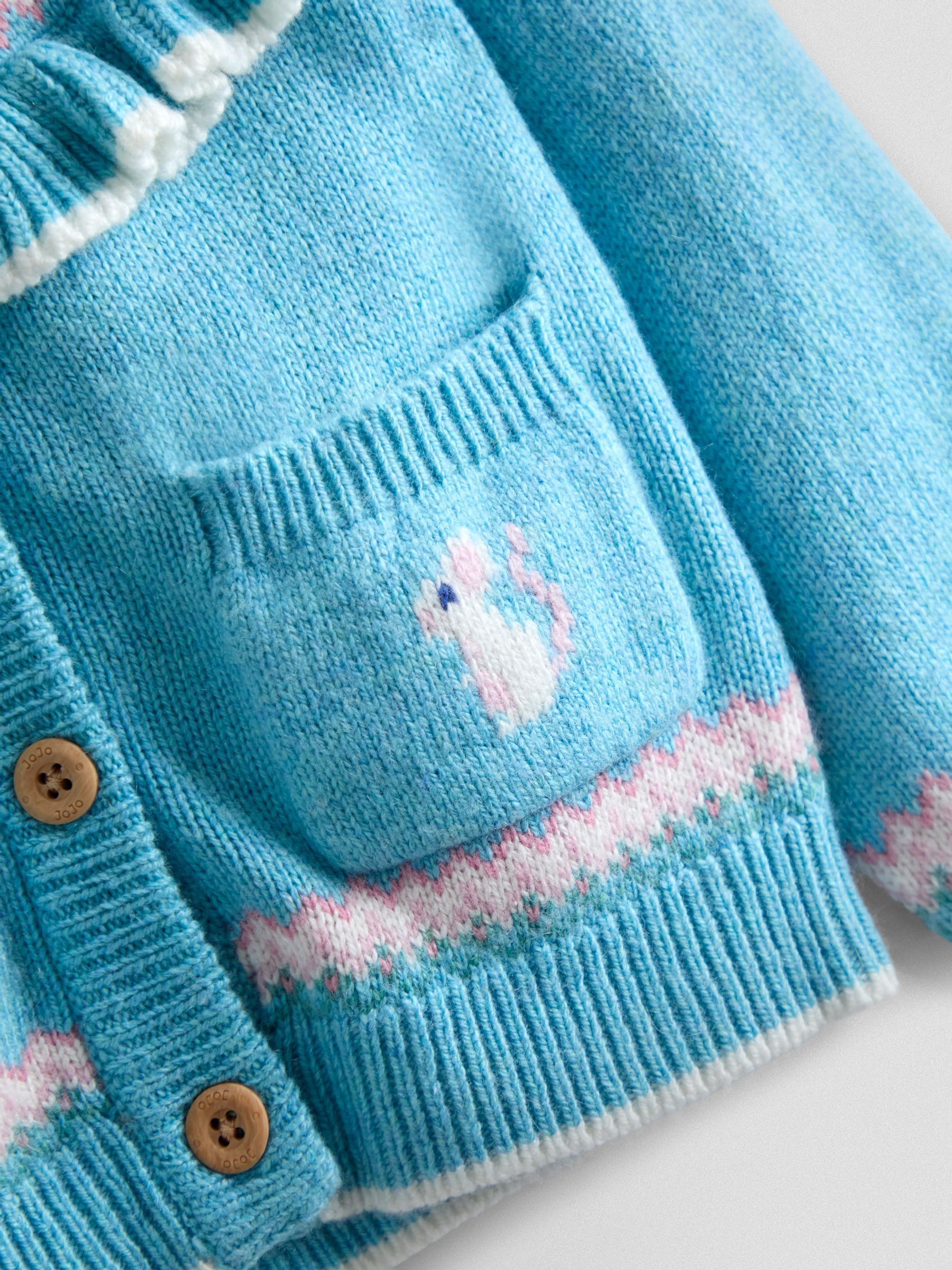 Blue Frill Yoke Fair Isle Cardigan - Image 4 of 4