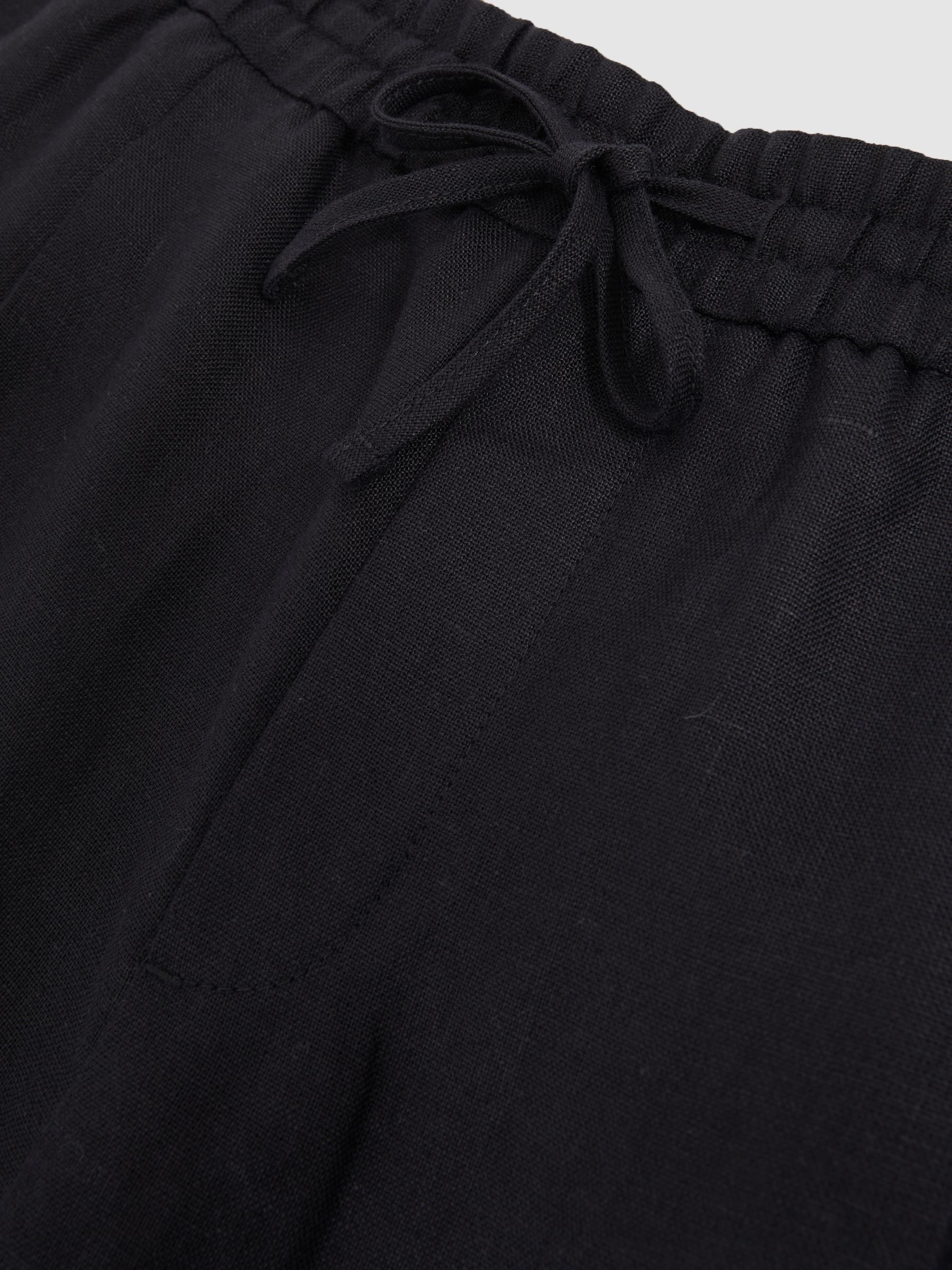 Linen Drawstring Shorts in Navy - Image 7 of 7