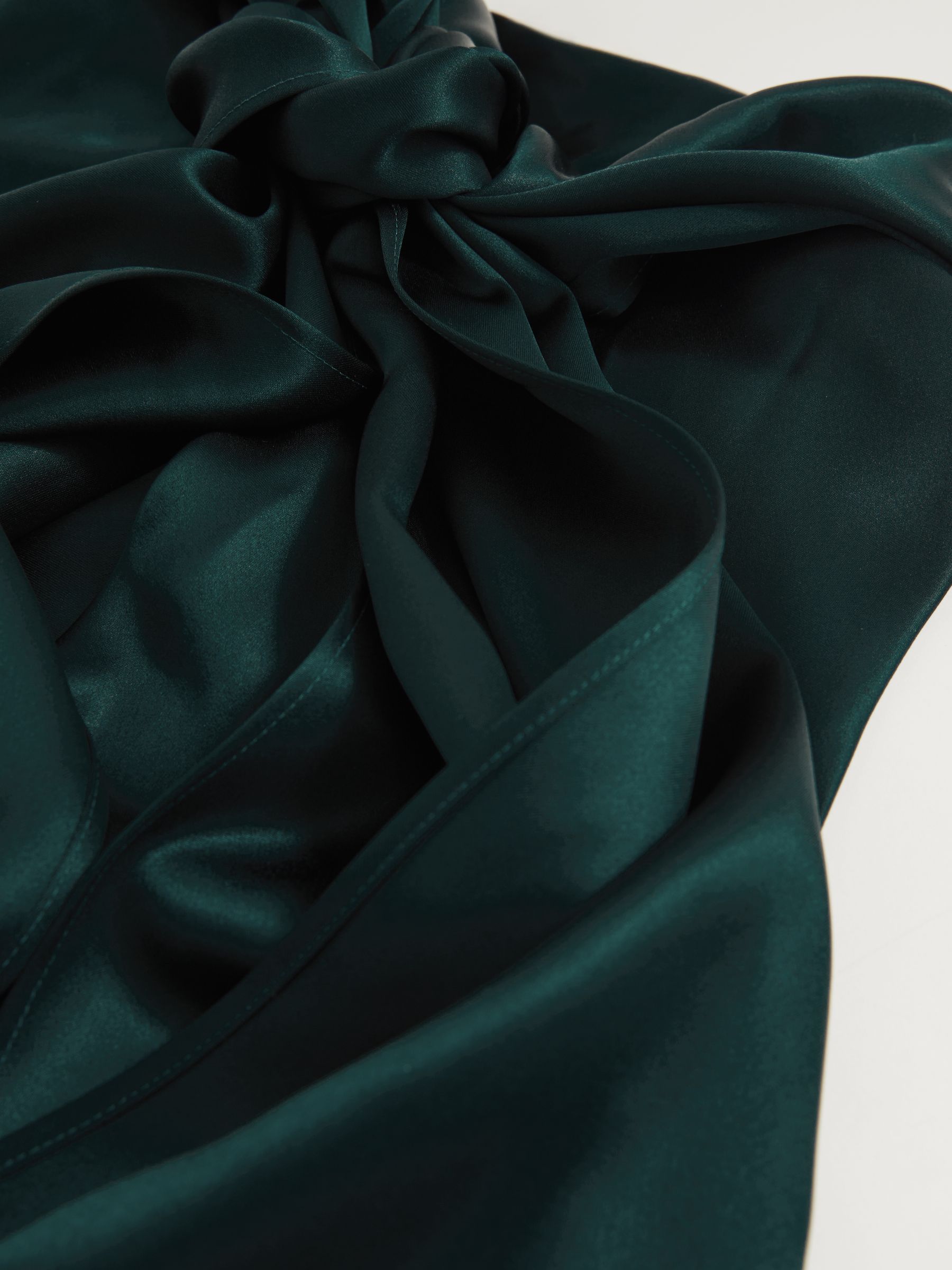 Satin Cape-Sash Jumpsuit in Teal Green - image 2