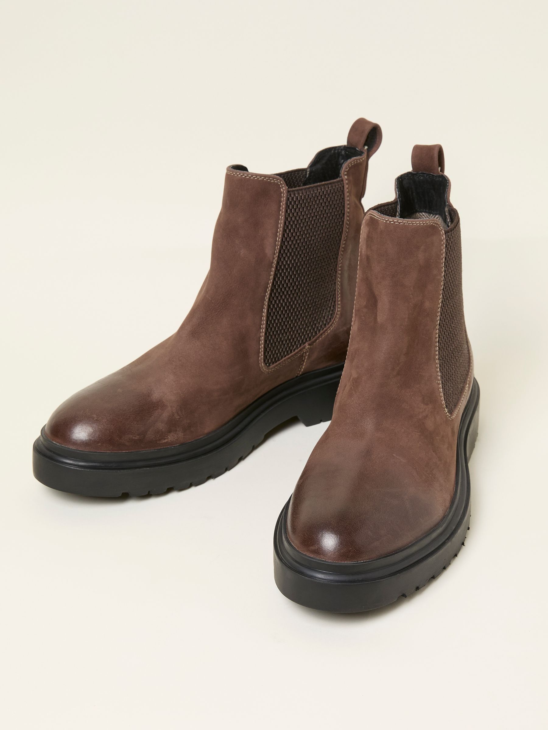 Chocolate Brown Men's Leather Chelsea Boot - Image 3 of 3