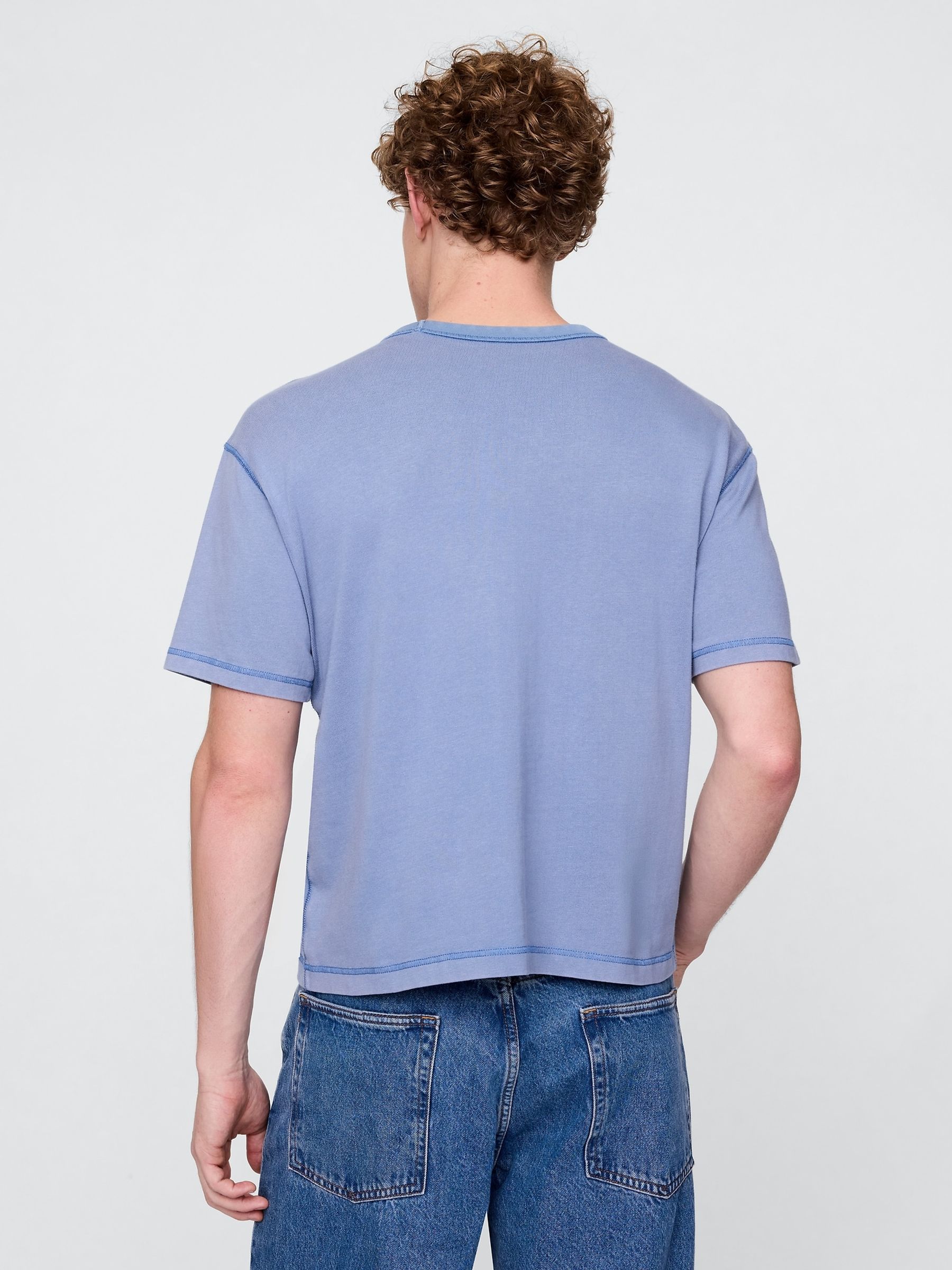Blue Heavyweight Boxy T-Shirt - Image 2 of 3