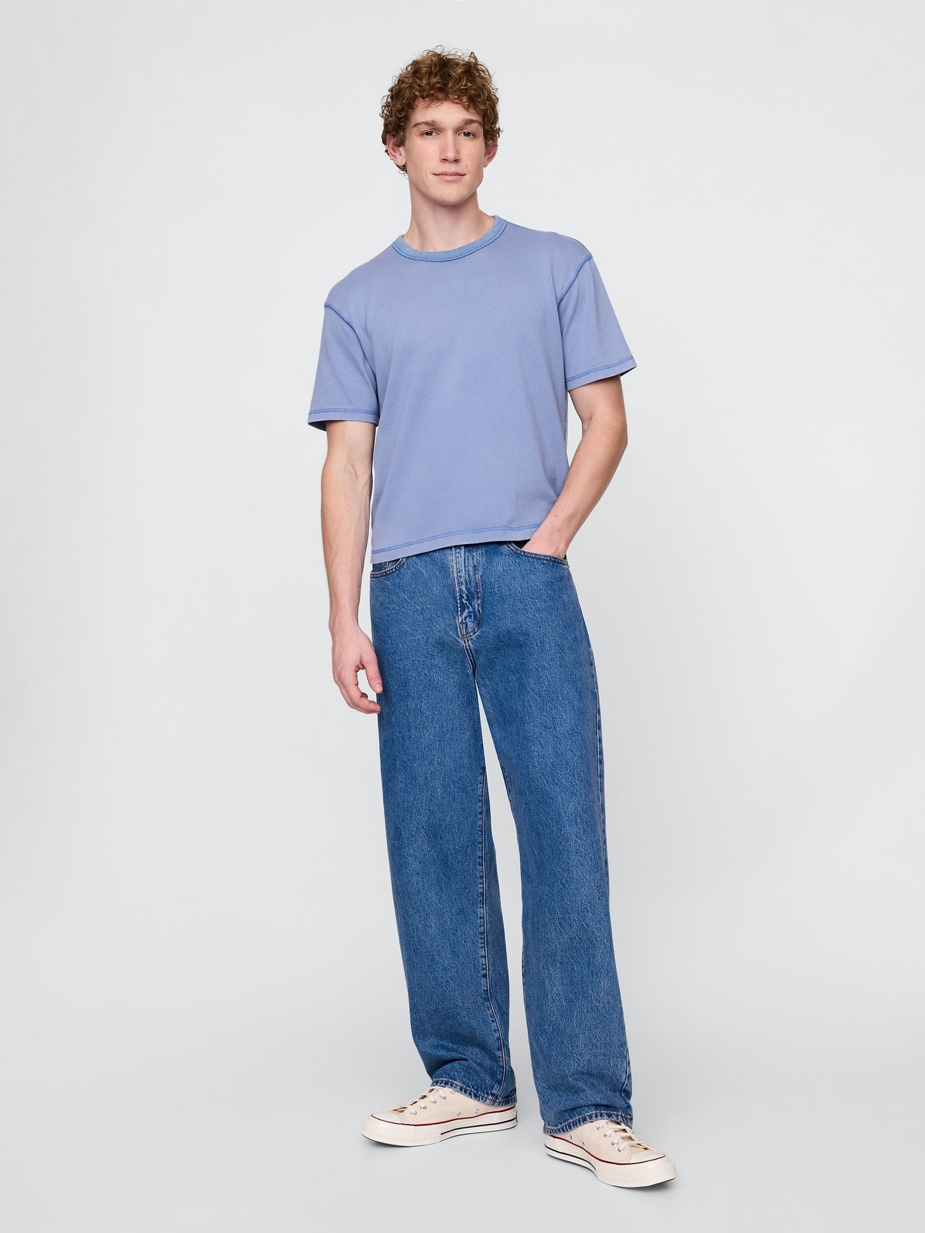 Blue Heavyweight Boxy T-Shirt - Image 3 of 3