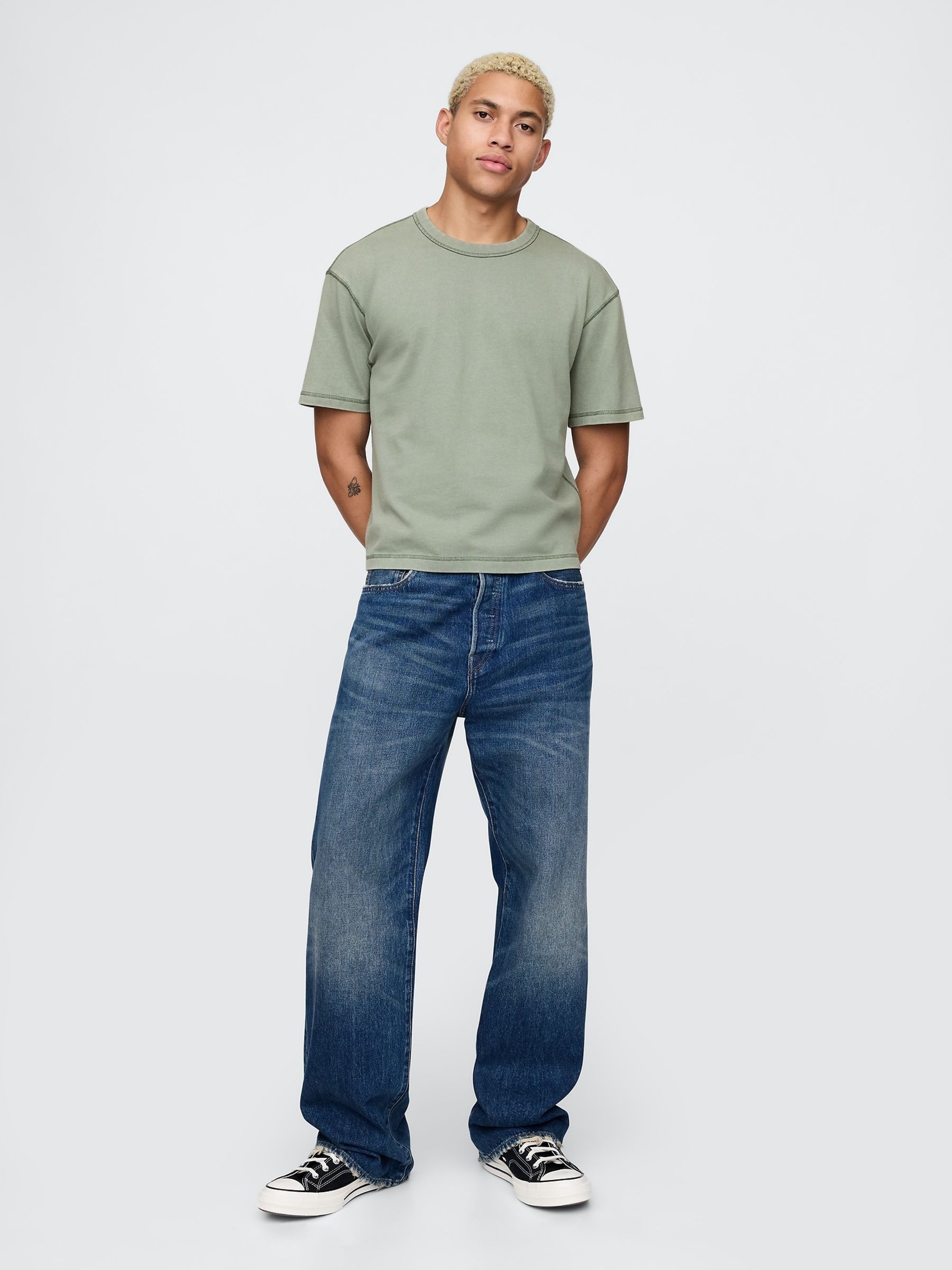 Green Heavyweight Boxy T-Shirt - Image 3 of 4