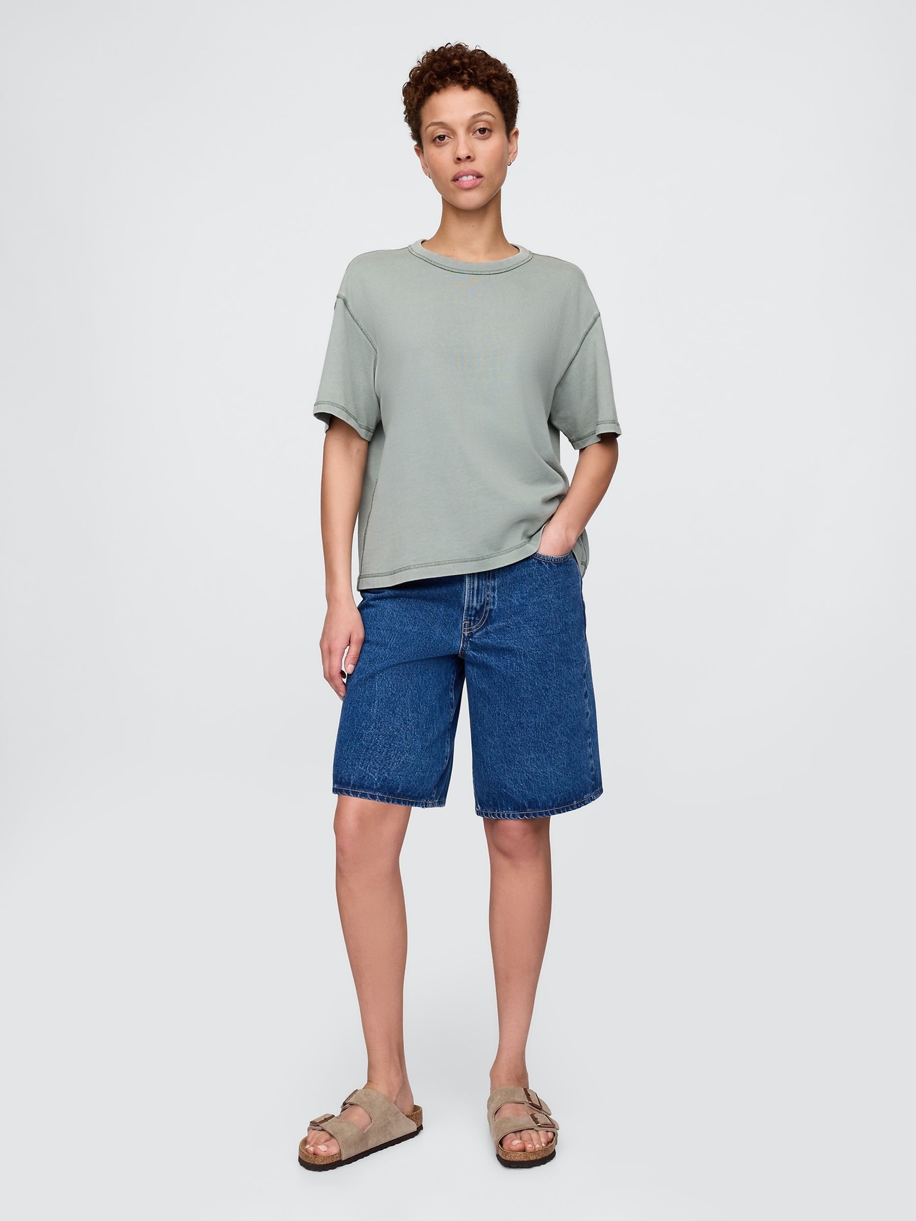Green Heavyweight Boxy T-Shirt - Image 4 of 4