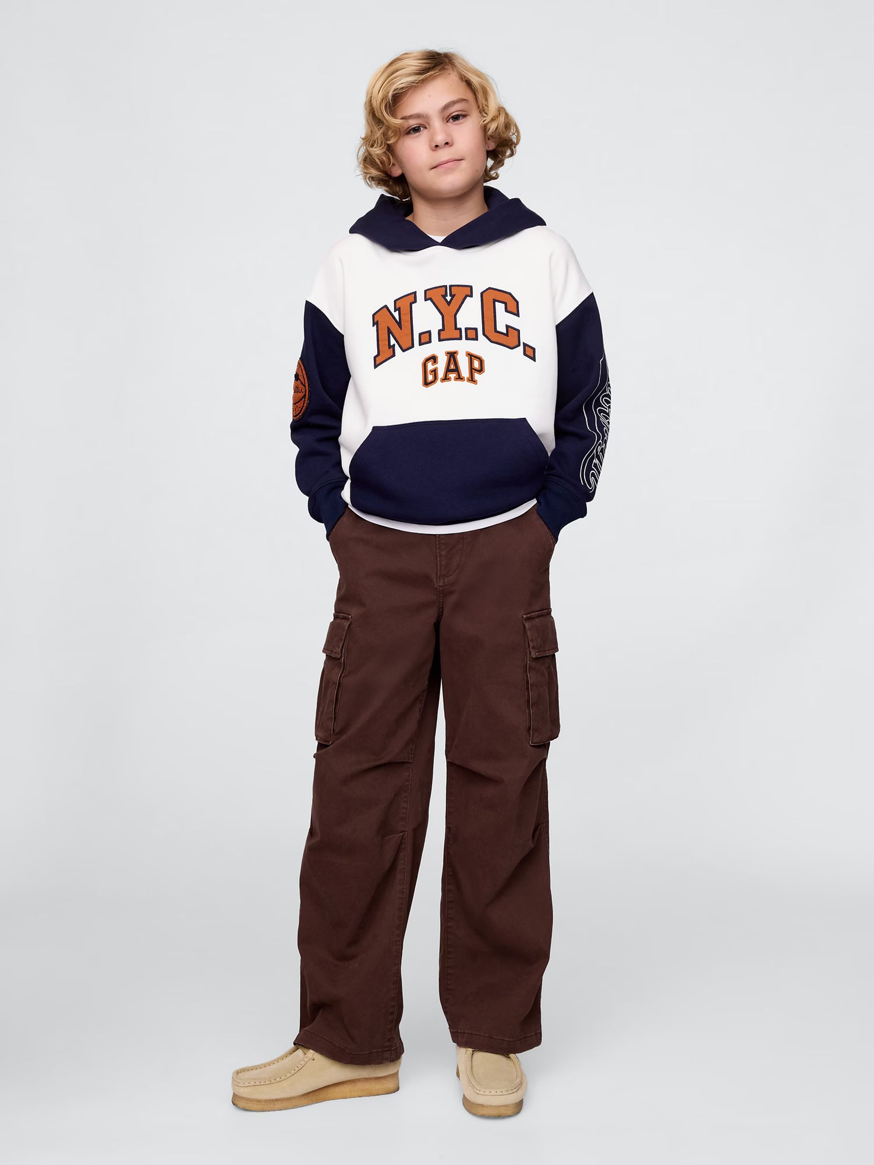 White Vintage Soft NYC Logo Hoodie (4-13yrs) - Image 4 of 5