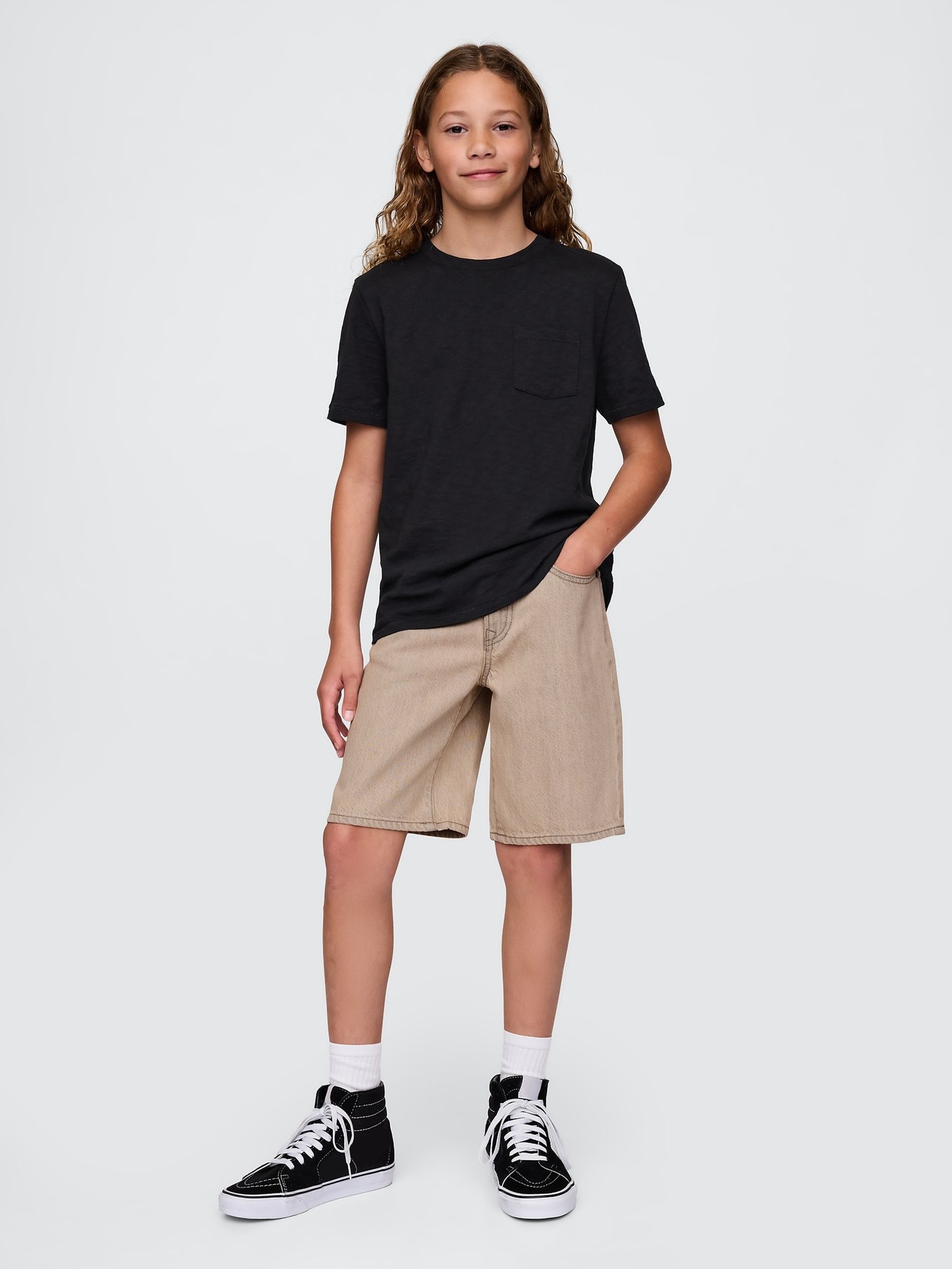 Beige UltraSoft 90s Loose Denim Shorts (5-13yrs) - Image 3 of 5