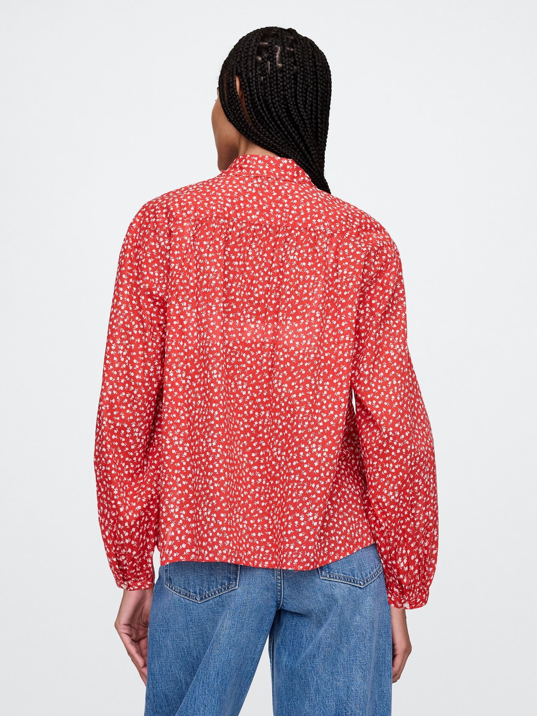 Red Relaxed Button-Front Shirt - Image 2 of 4
