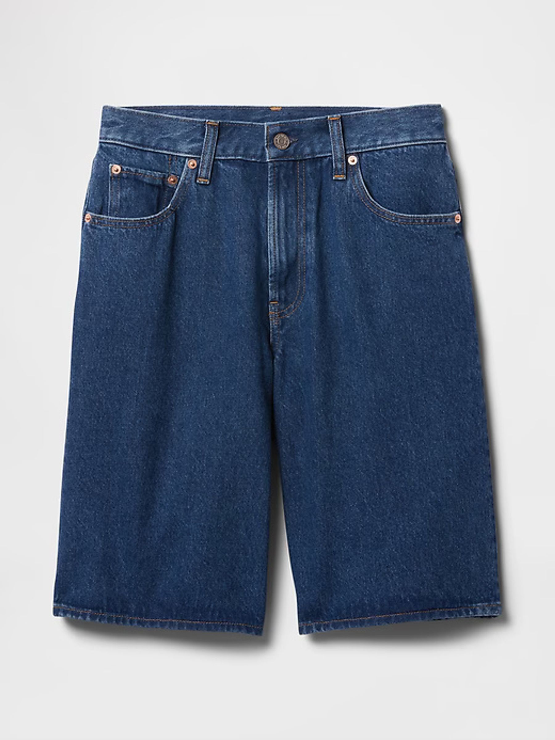 Blue 11.5" Mid Rise Longline Denim Shorts - Image 8 of 9