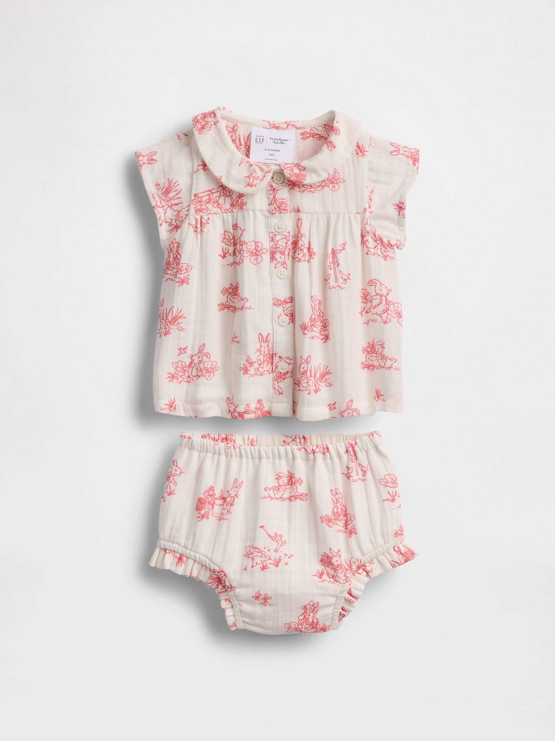White Peter Rabbit Crinkle Gauze Outfit Set (Newborn-24mths) - Image 2 of 3