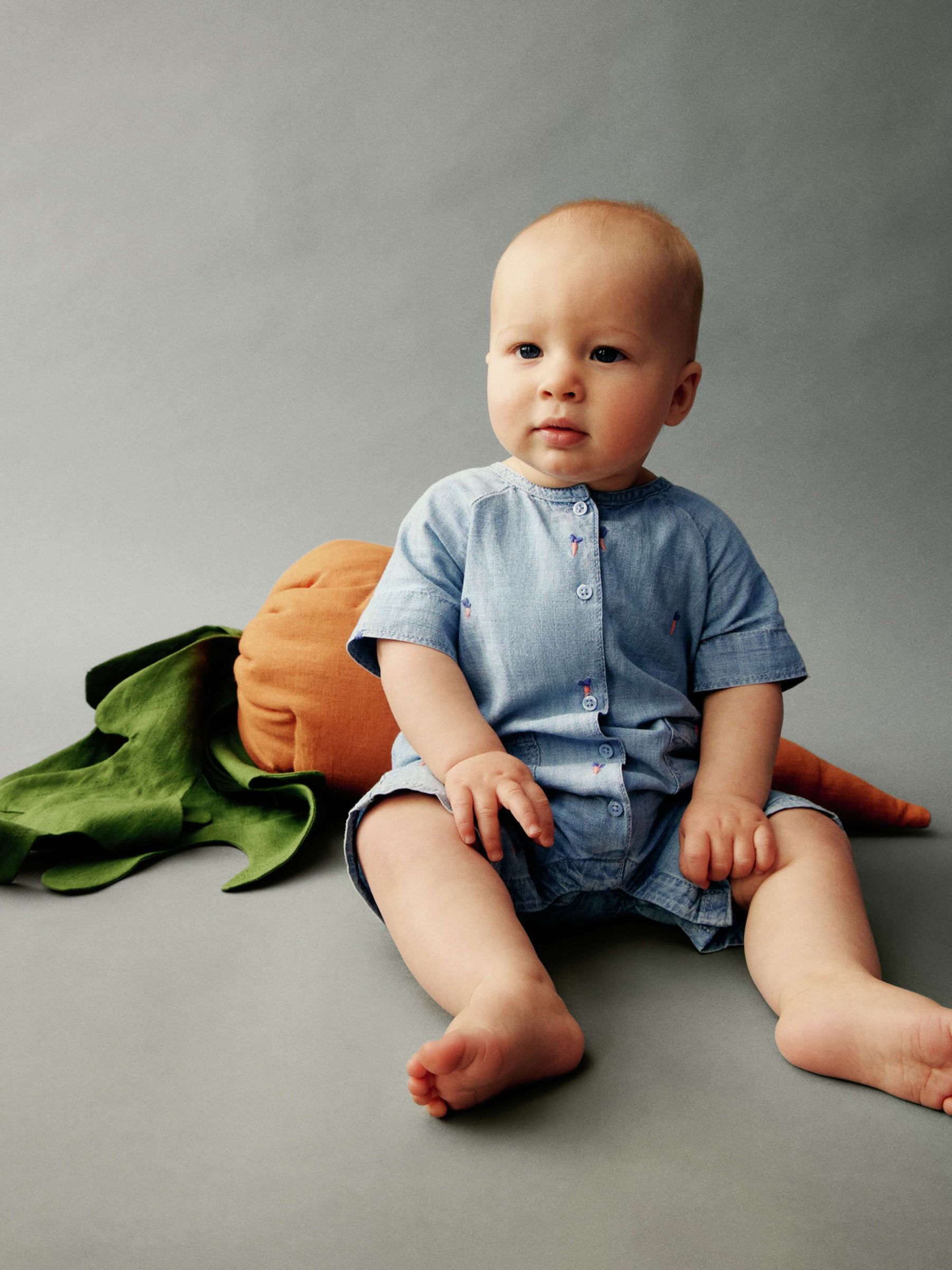 Blue Baby Peter Rabbit Chambray Shorty One Piece (Newborn-24mths) - Image 1 of 4