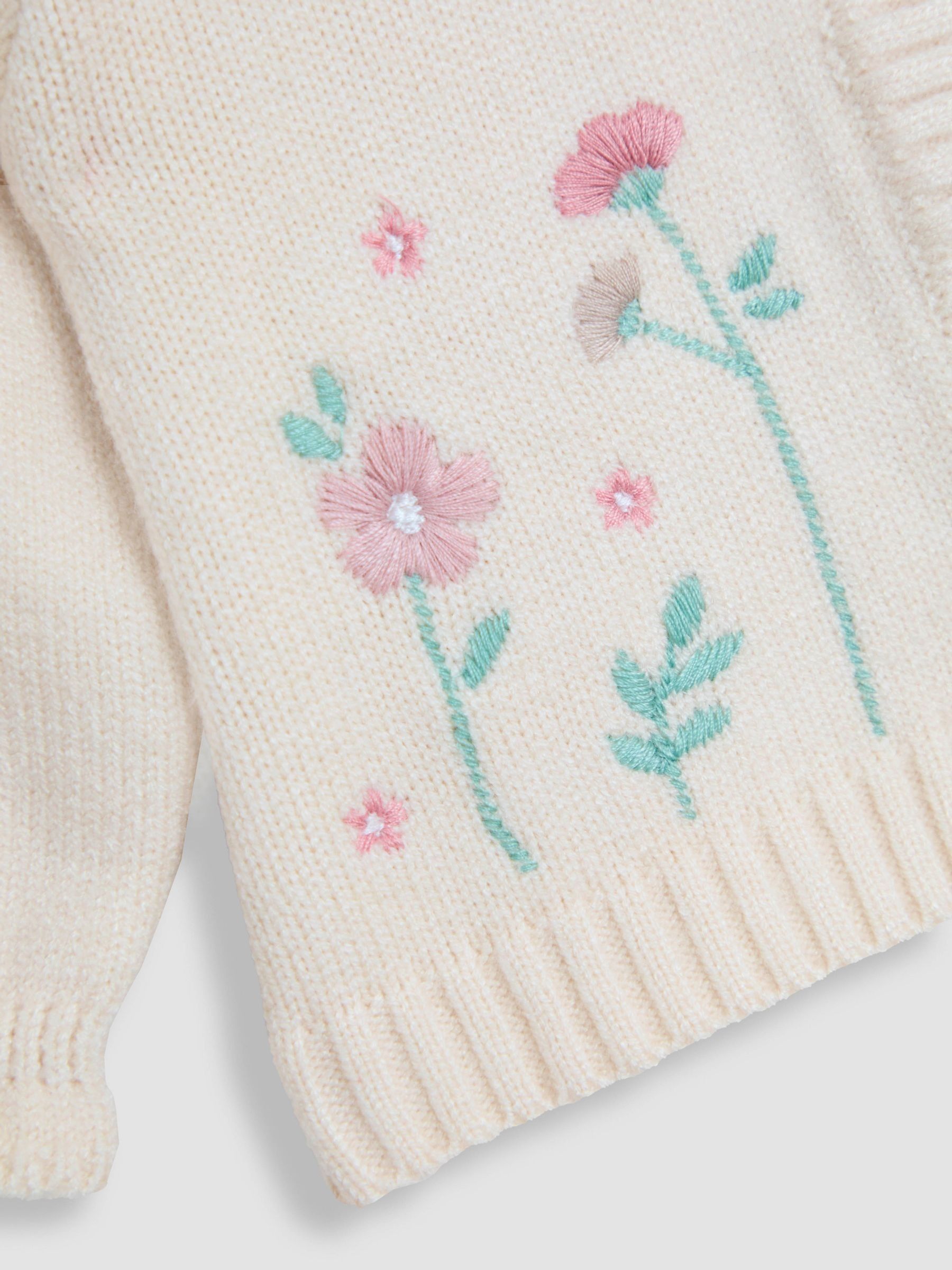 Cream Floral Embroidered Cardigan - Image 2 of 3
