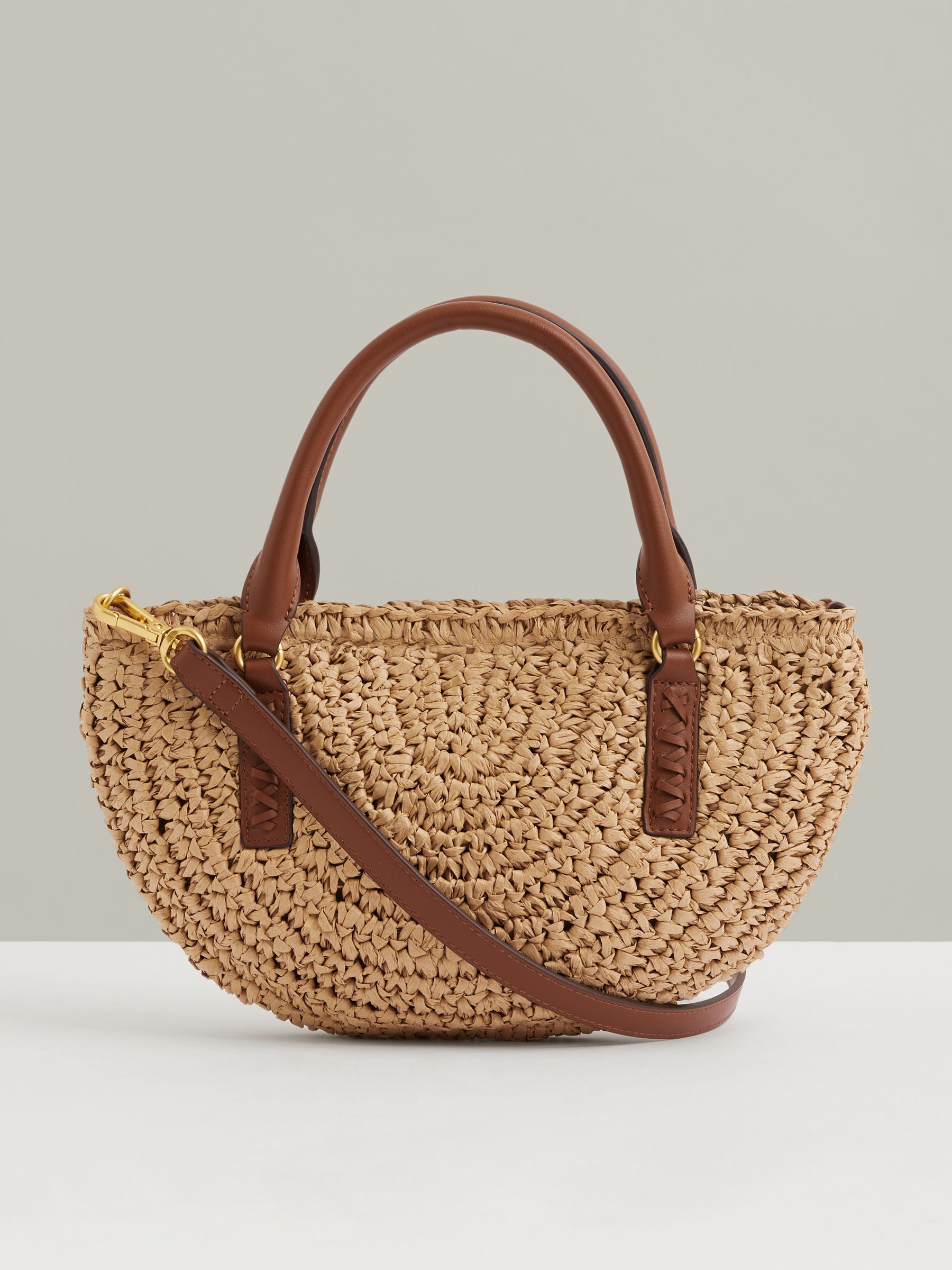 Raffia Woven Cross-body Bag in Natural - Image 4 of 5