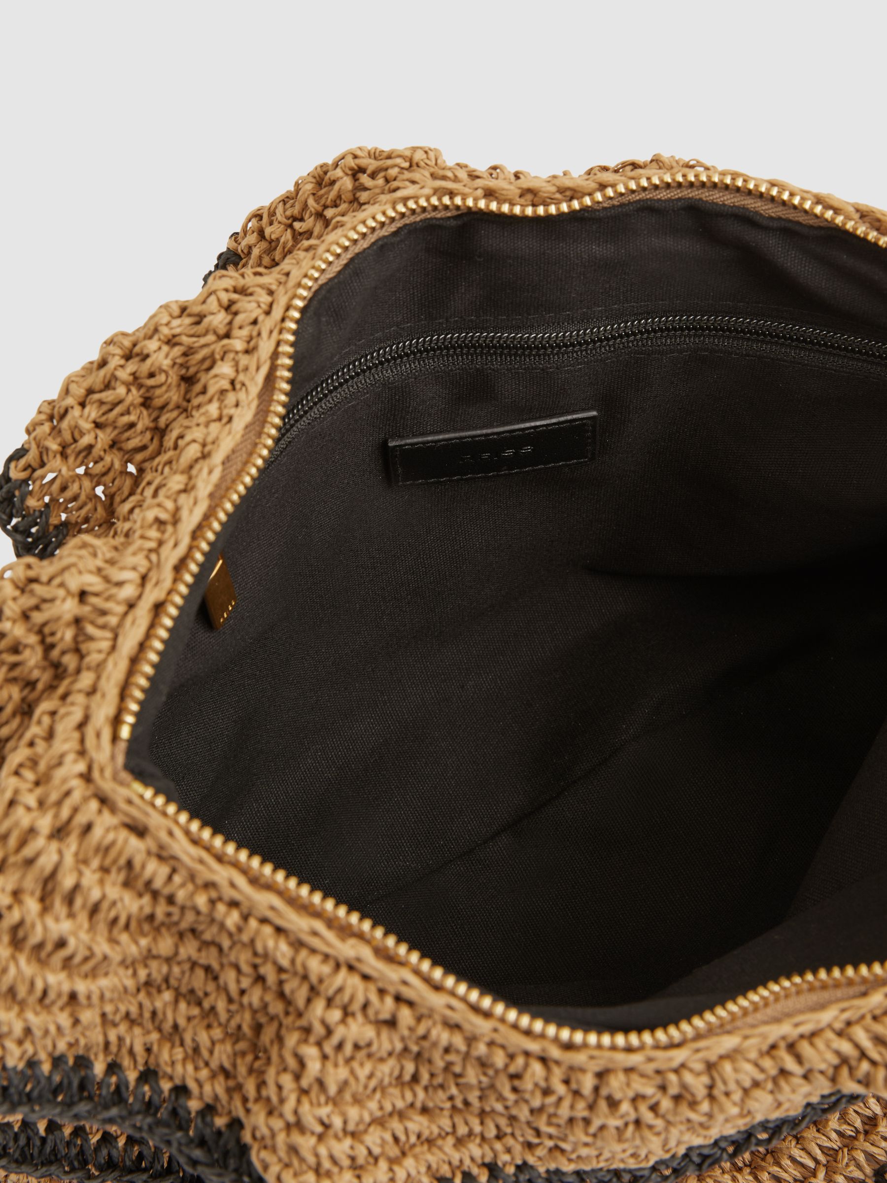 Raffia Ruffle Clutch Bag in Natural - Image 3 of 5